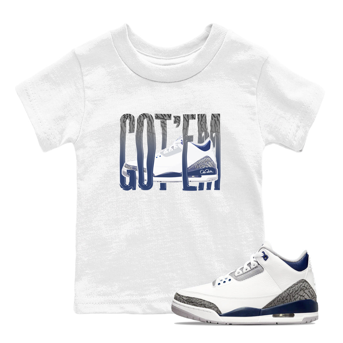 Wiggling Gotem snkmatch Tees Kids - Air Jordan 3 Midnight Navy 2023
