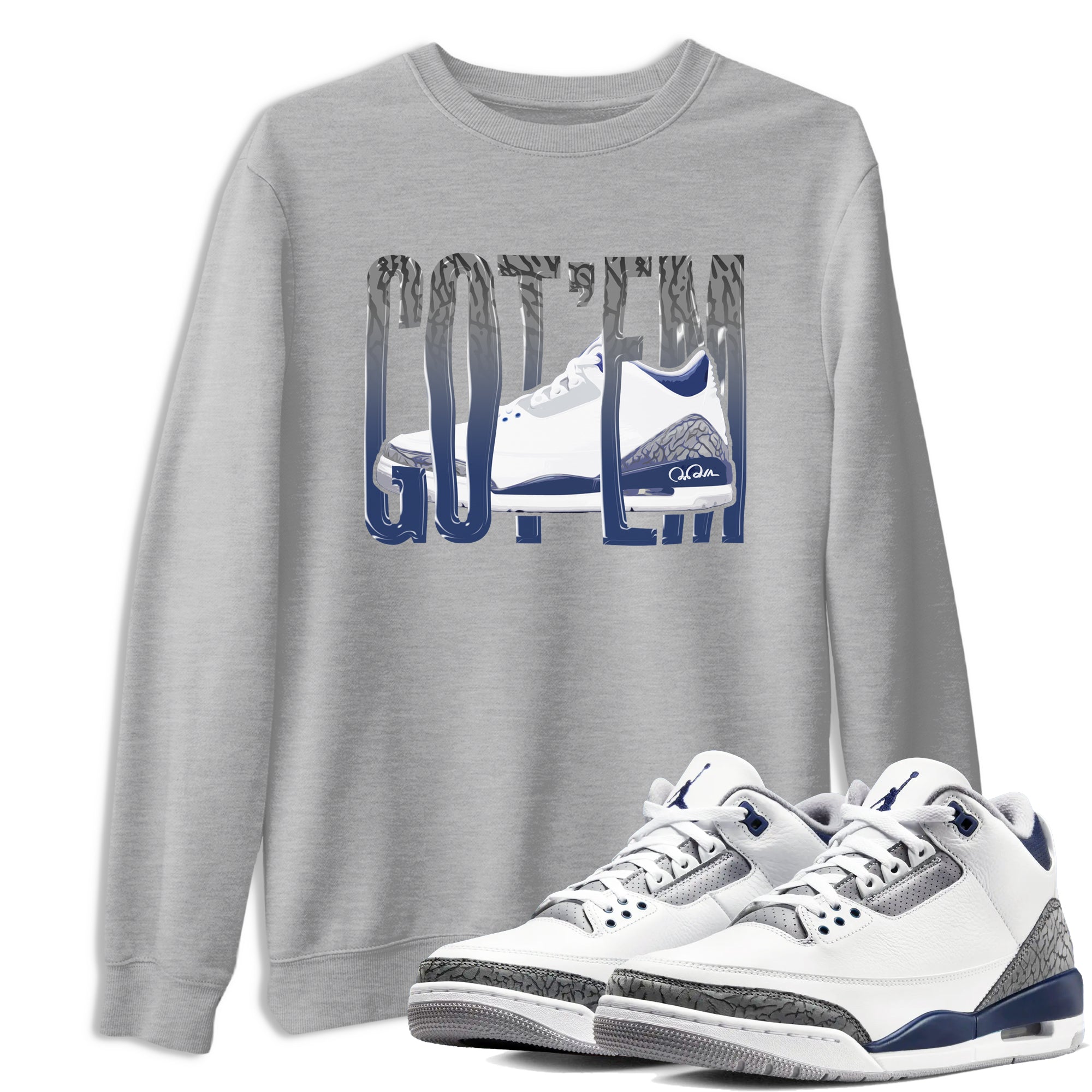 Wiggling Gotem snkmatch Tees - Air Jordan 3 Midnight Navy 2023
