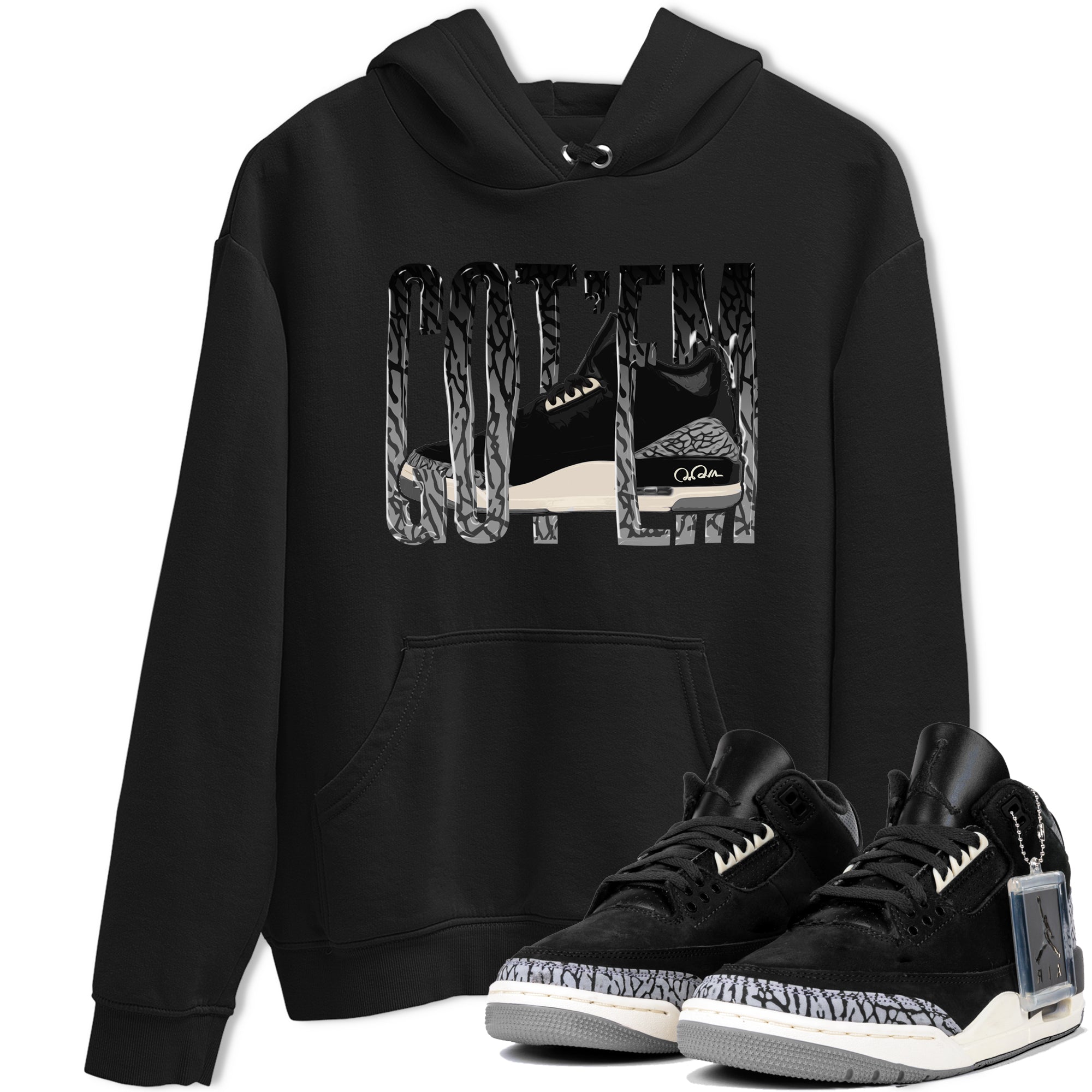 Wiggling Gotem snkmatch Tee - Air Jordan 3 Off Noir