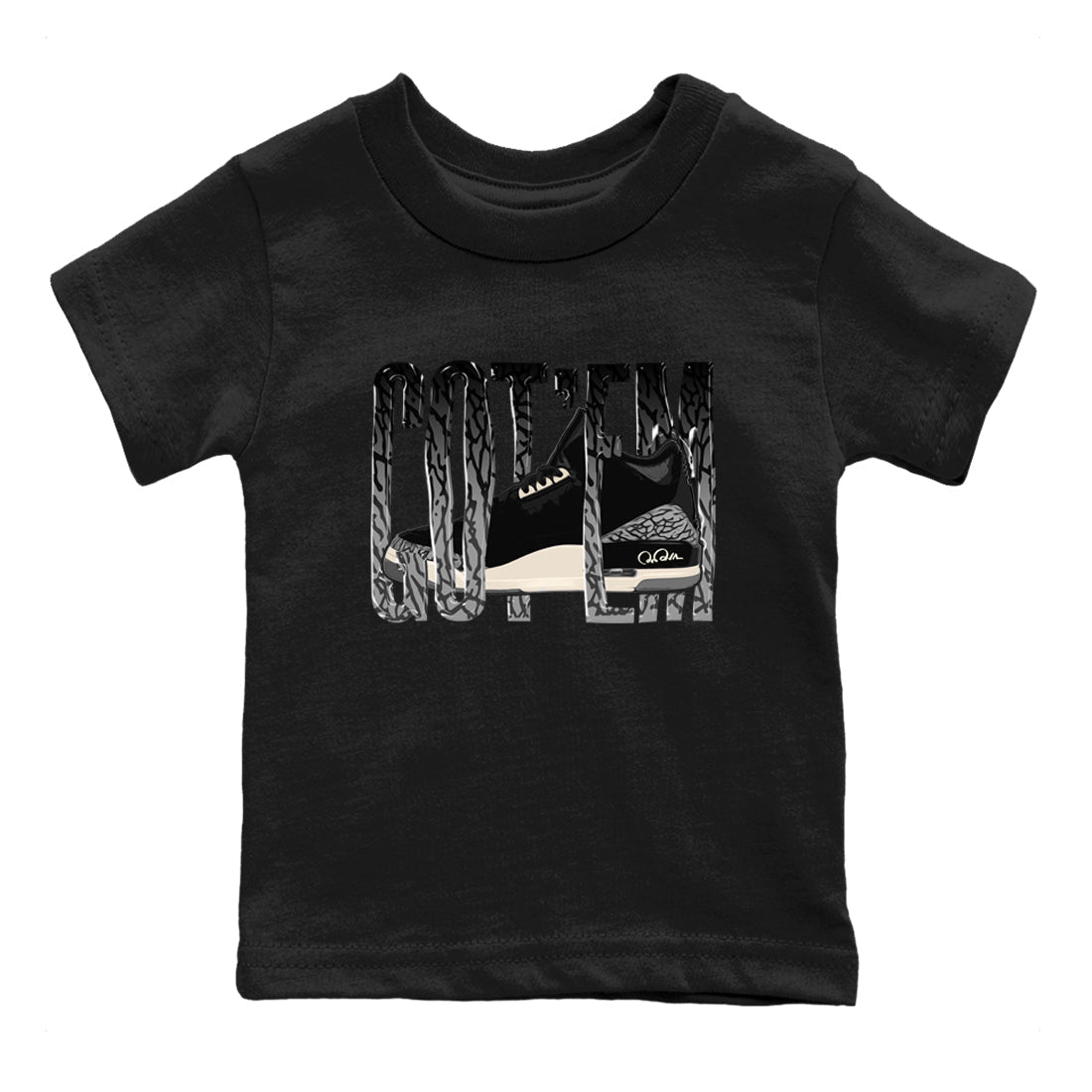 Wiggling Gotem snkmatch Tee Kids - Air Jordan 3 Off Noir