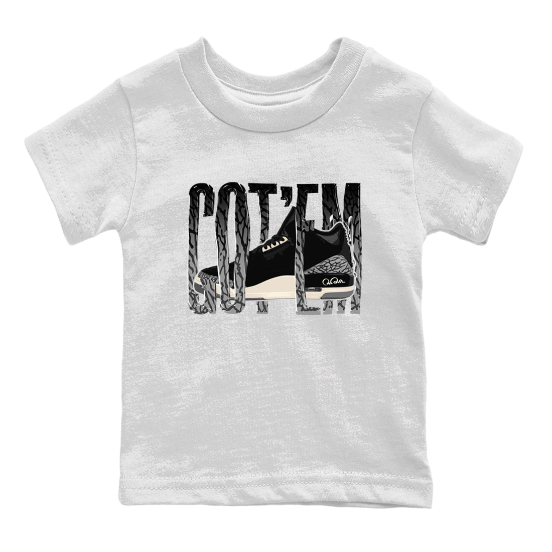 Wiggling Gotem snkmatch Tee Kids - Air Jordan 3 Off Noir