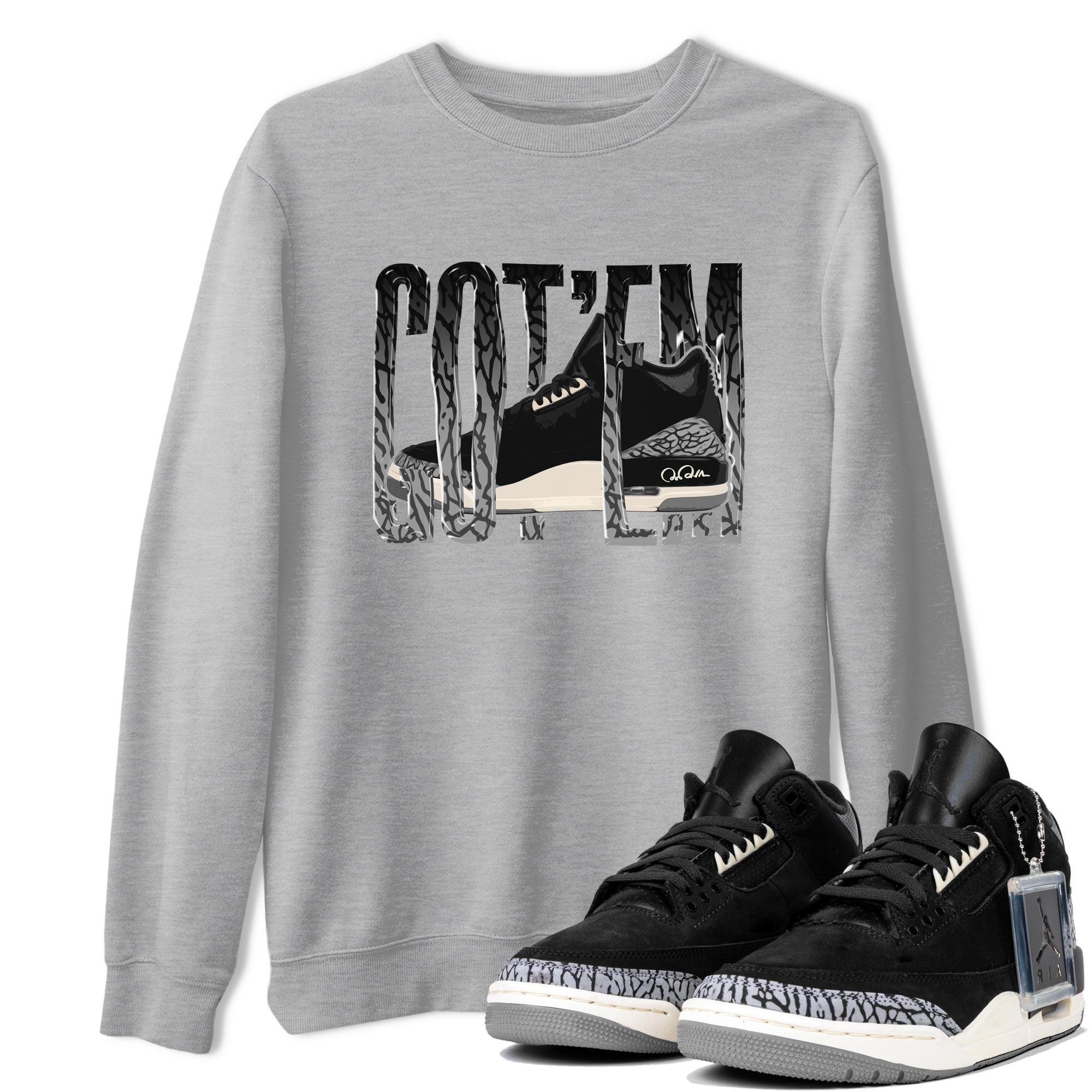Wiggling Gotem snkmatch Tee - Air Jordan 3 Off Noir