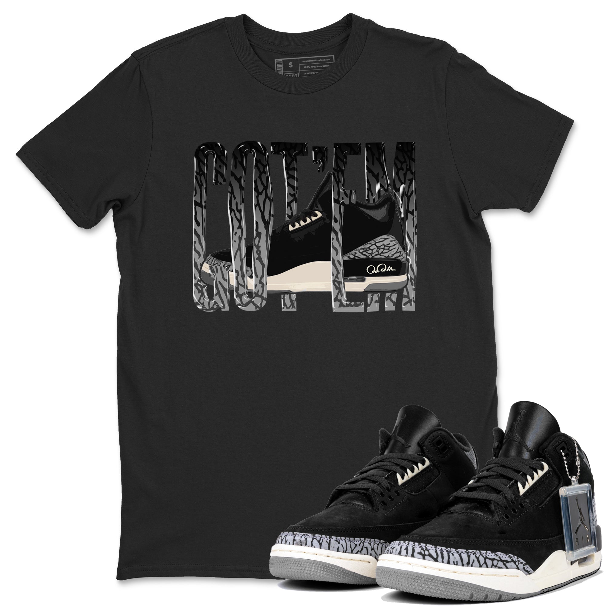 Wiggling Gotem snkmatch Tee - Air Jordan 3 Off Noir