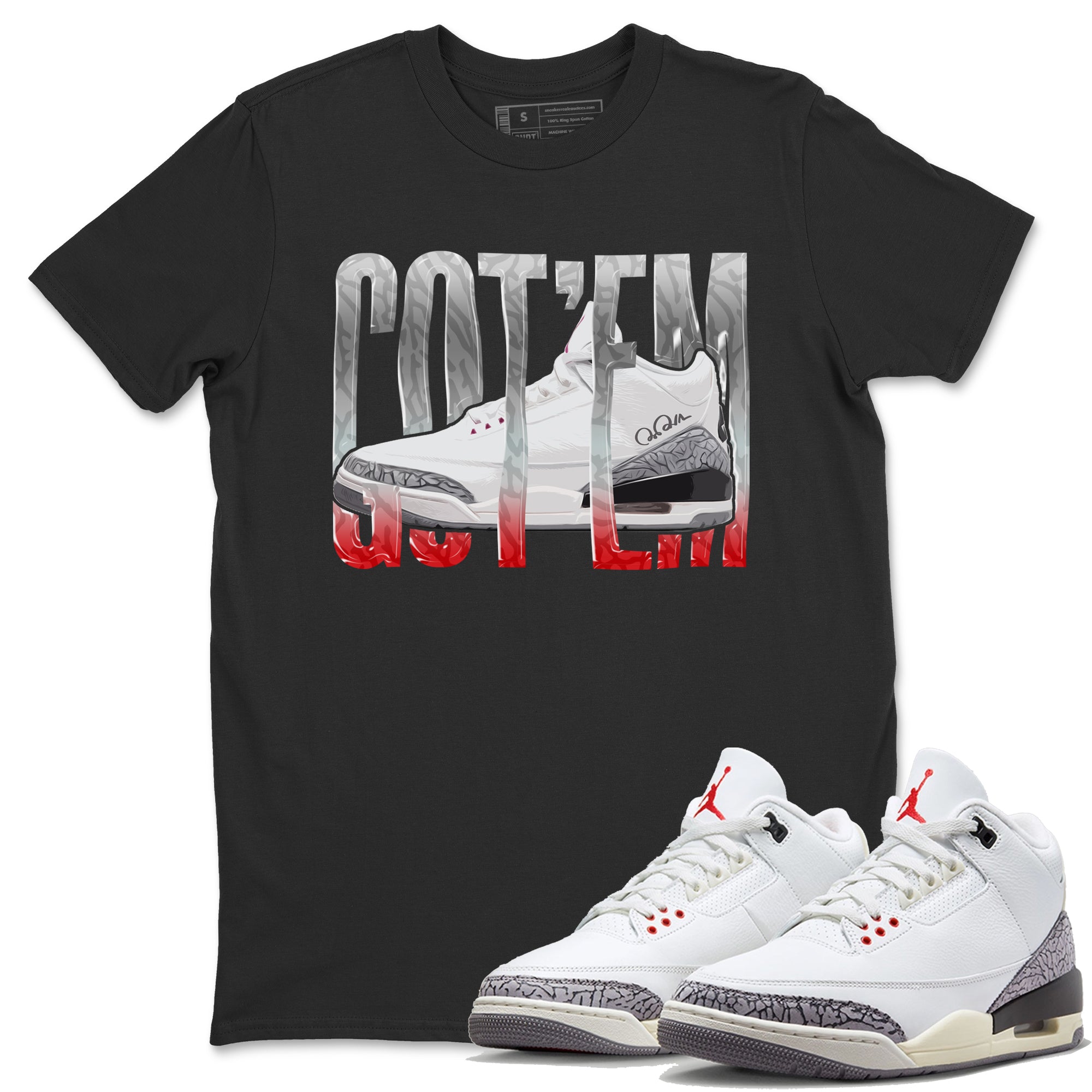 Wiggling Gotem Unisex Tops - Air Jordan 3 White Cement