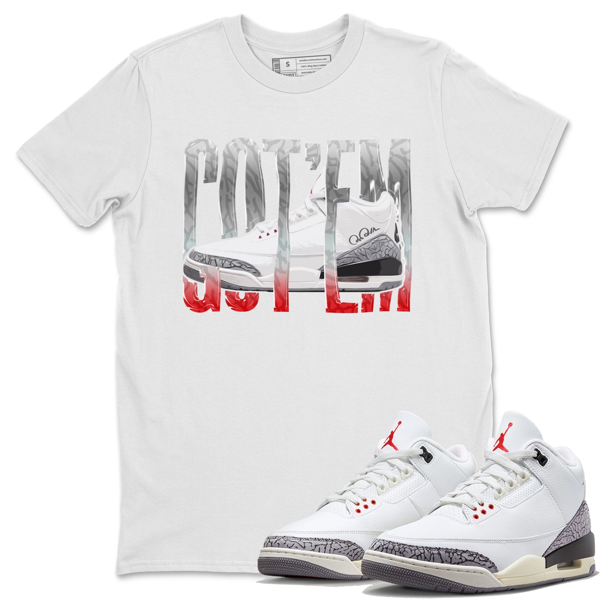Wiggling Gotem Unisex Tops - Air Jordan 3 White Cement