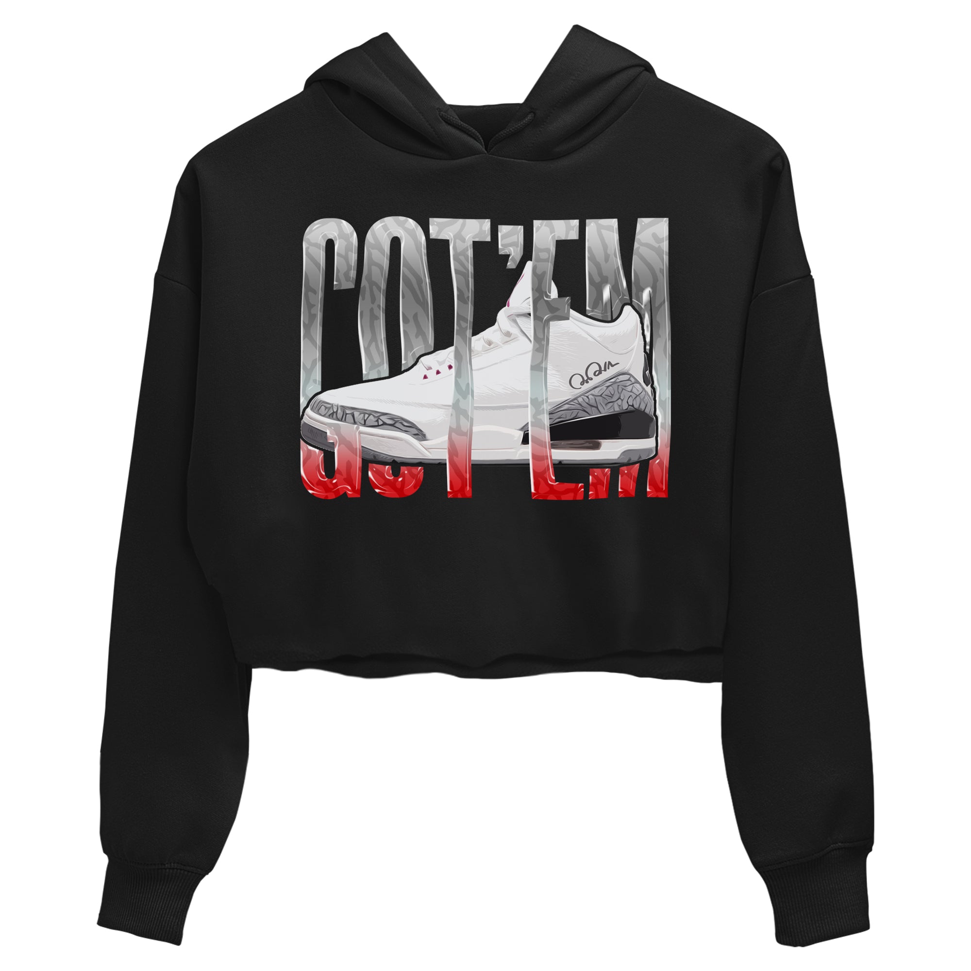 Wiggling Gotem Women's Tops - Air Jordan 3 White Cement