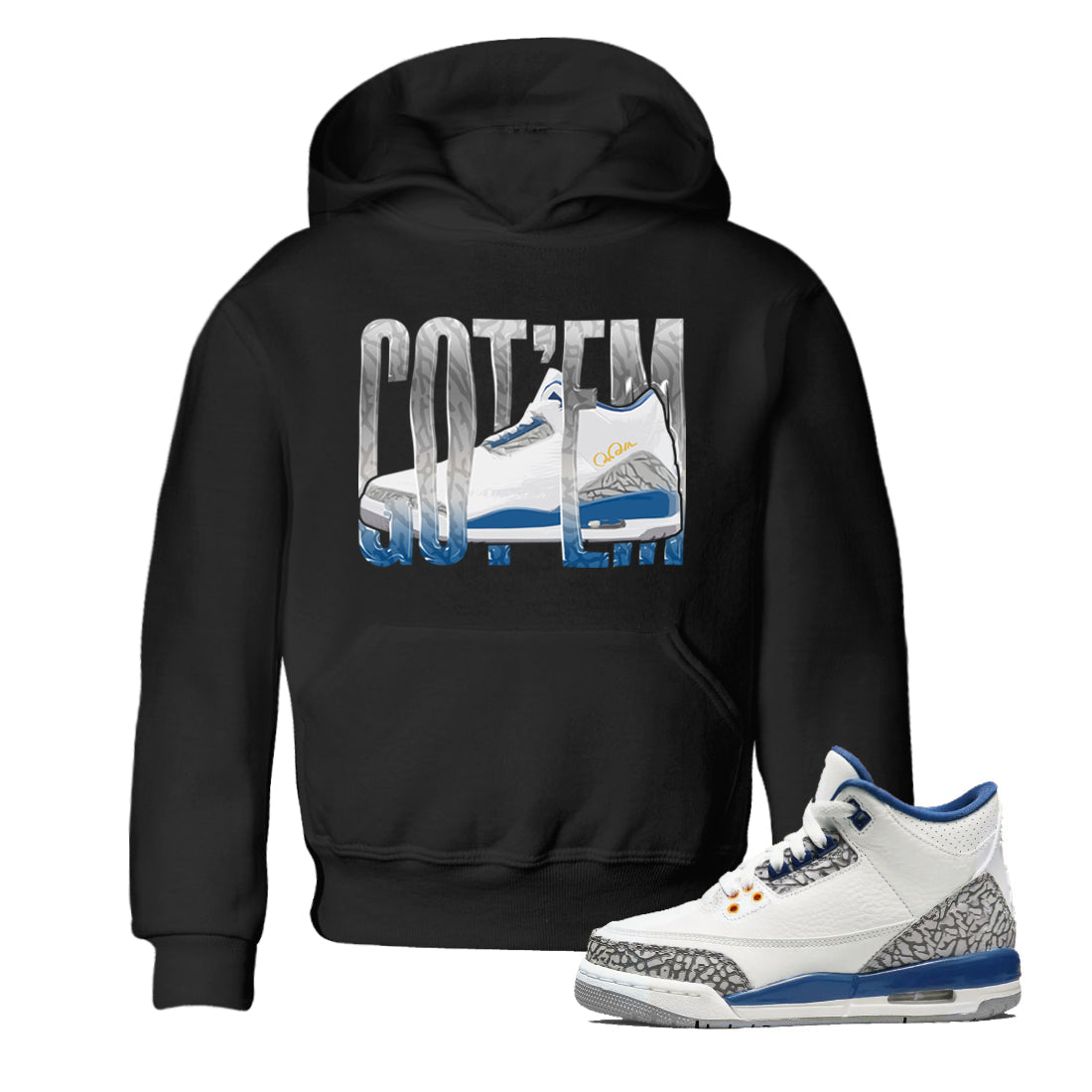 Wiggling Gotem Kids Tops - Air Jordan 3 Wizards