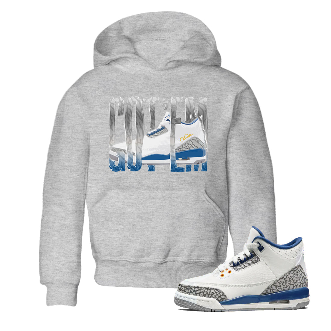 Wiggling Gotem Kids Tops - Air Jordan 3 Wizards