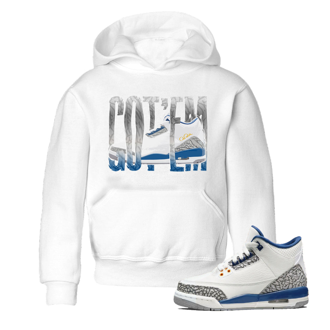 Wiggling Gotem Kids Tops - Air Jordan 3 Wizards