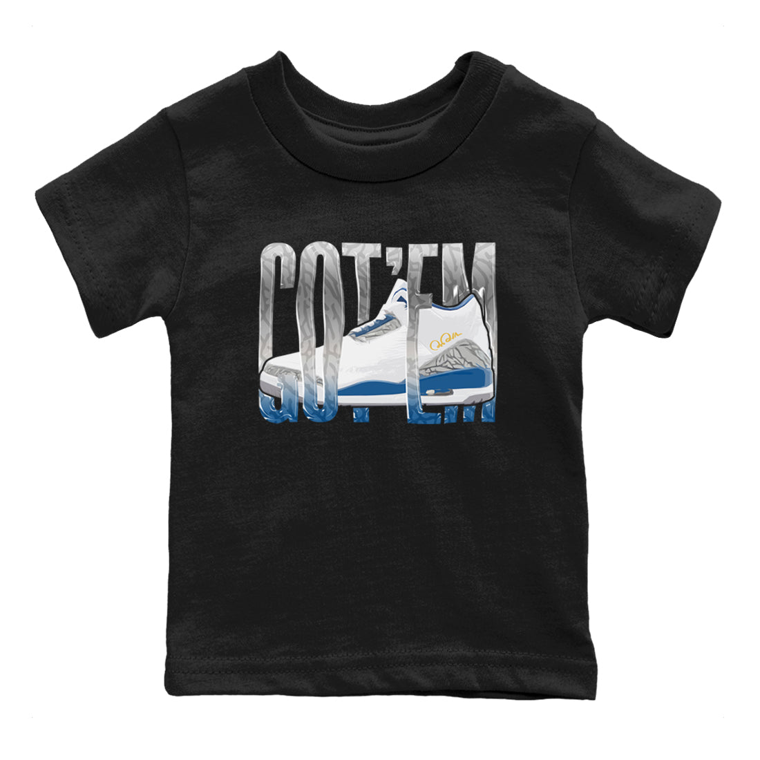 Wiggling Gotem Kids Tops - Air Jordan 3 Wizards