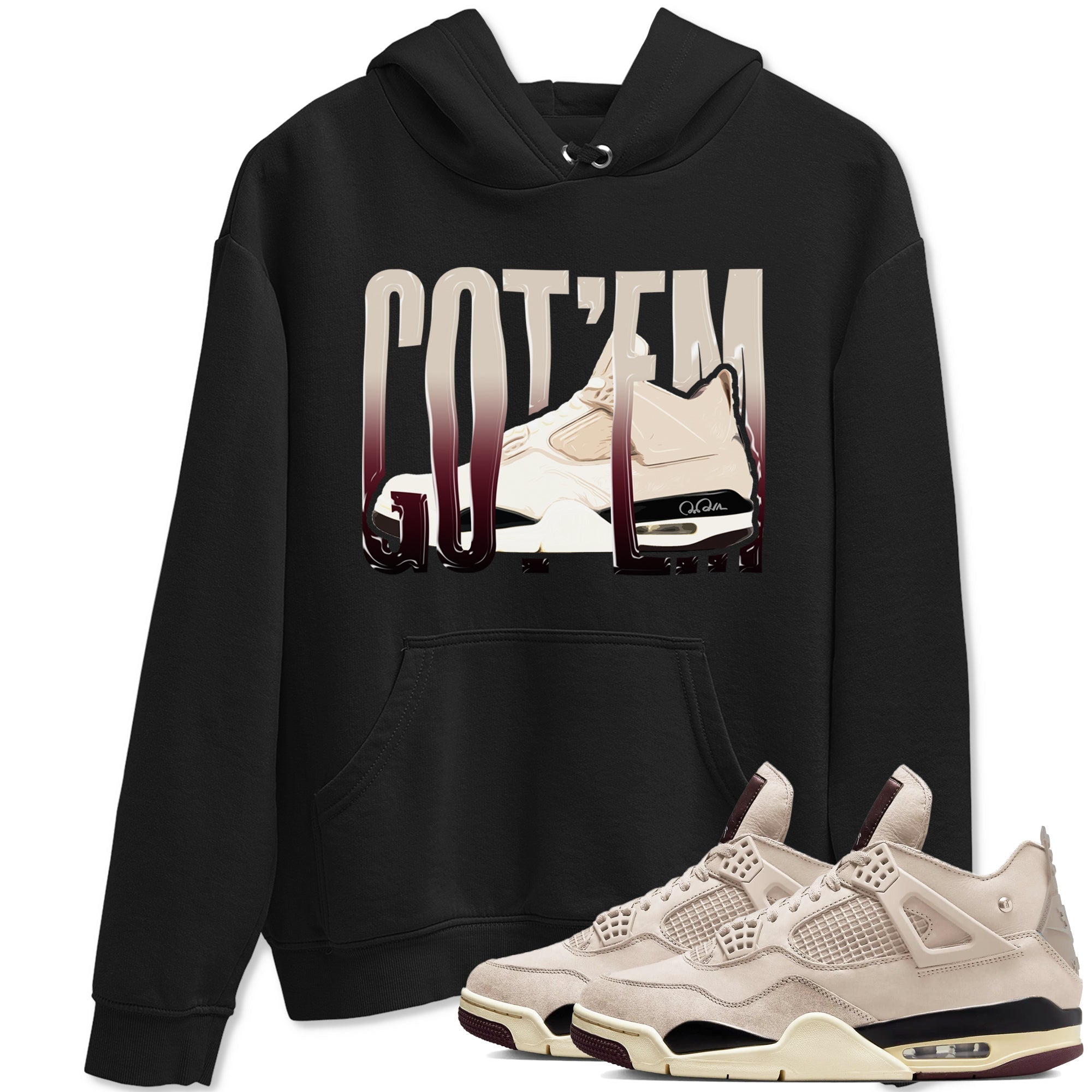 Wiggling Gotem snkmatch Tees - Air Jordan 4 A Ma Maniere x Fossil Stone
