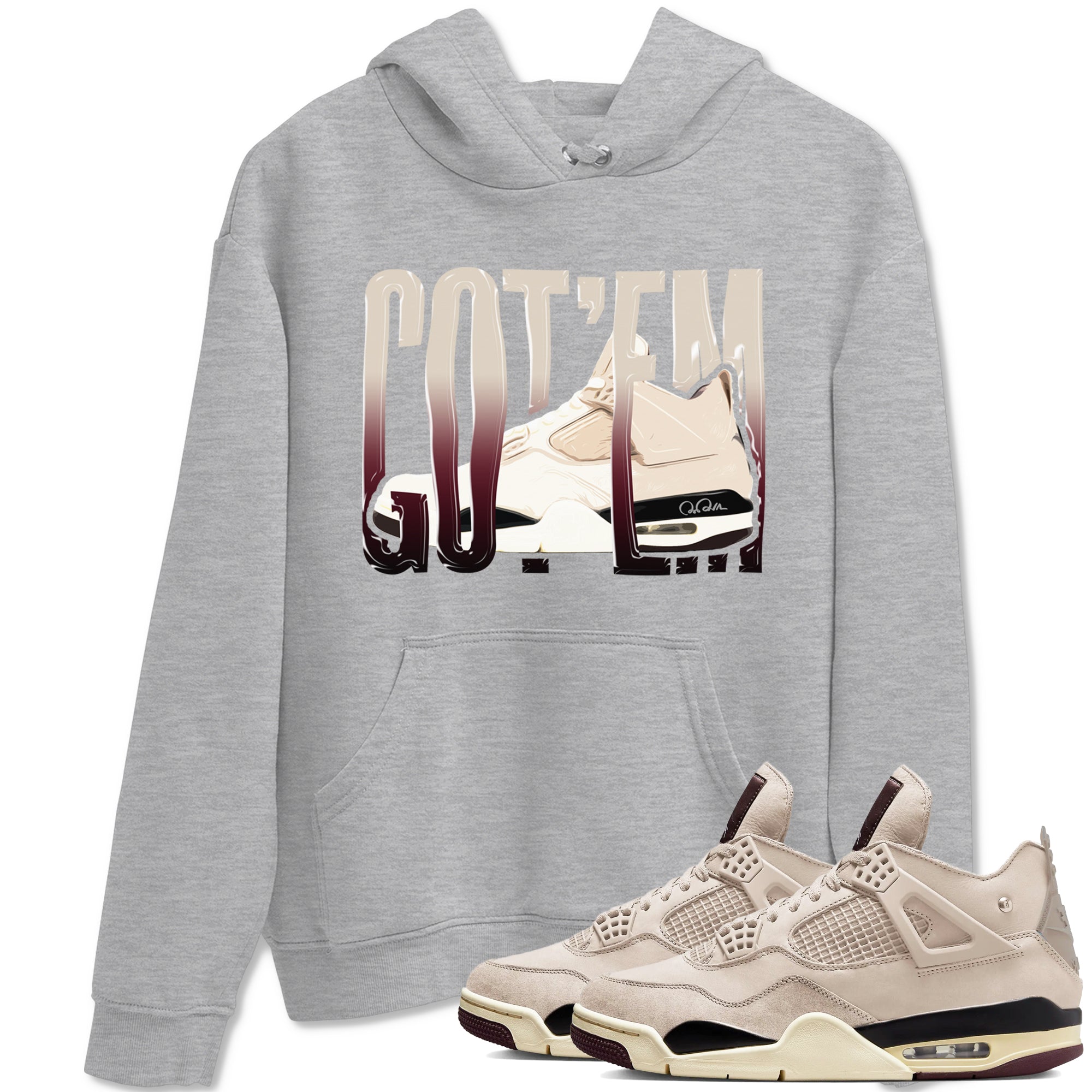 Wiggling Gotem snkmatch Tees - Air Jordan 4 A Ma Maniere x Fossil Stone