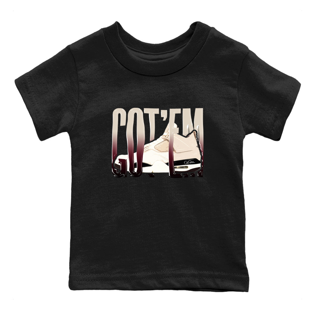 Wiggling Gotem snkmatch Tees Kids - Air Jordan 4 A Ma Maniere x Fossil Stone