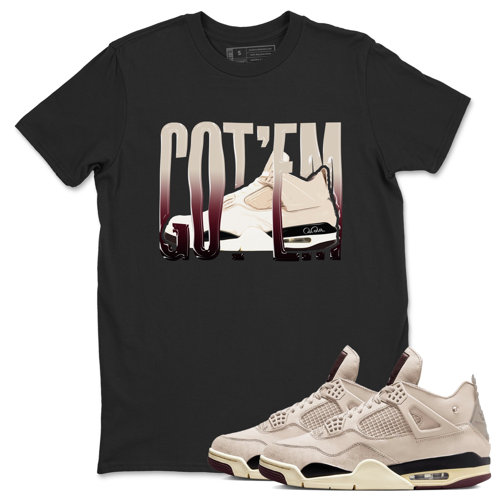 Wiggling Gotem snkmatch Tees - Air Jordan 4 A Ma Maniere x Fossil Stone