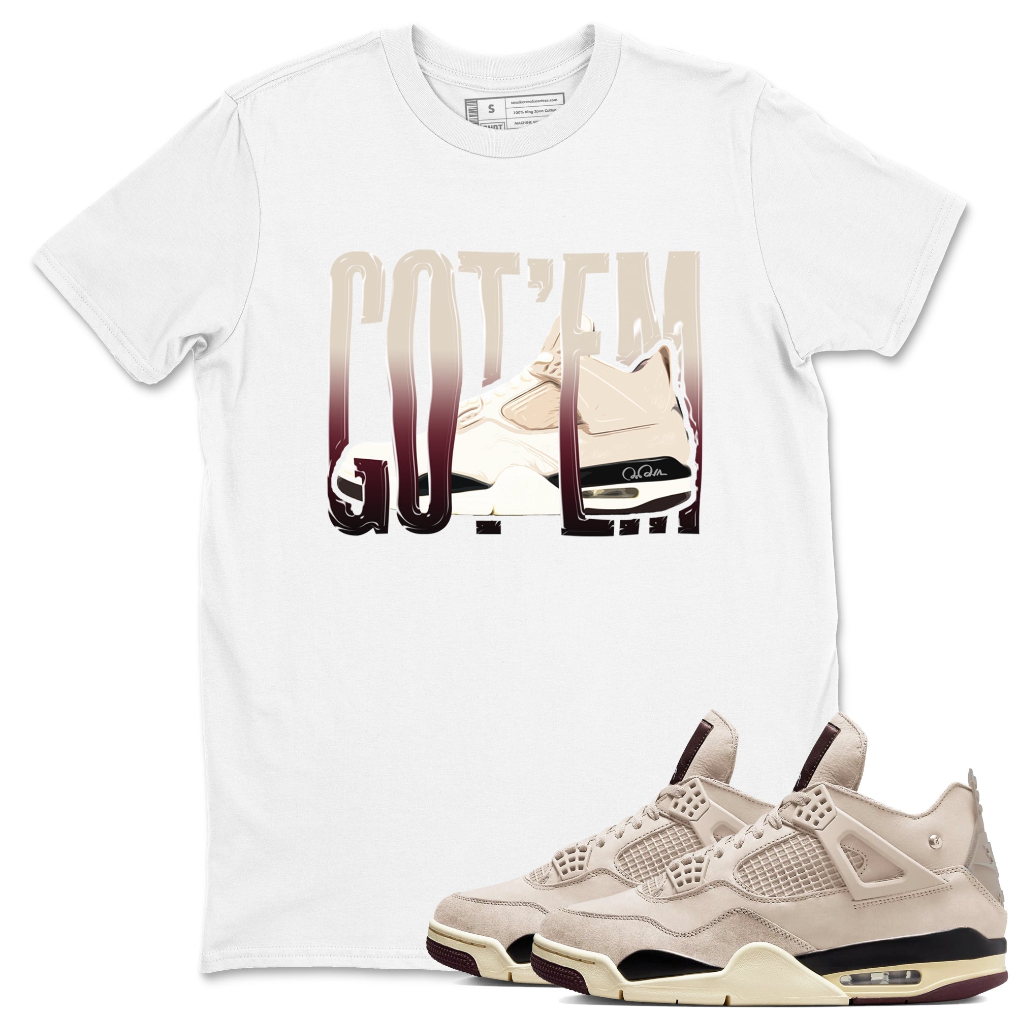 Wiggling Gotem snkmatch Tees - Air Jordan 4 A Ma Maniere x Fossil Stone