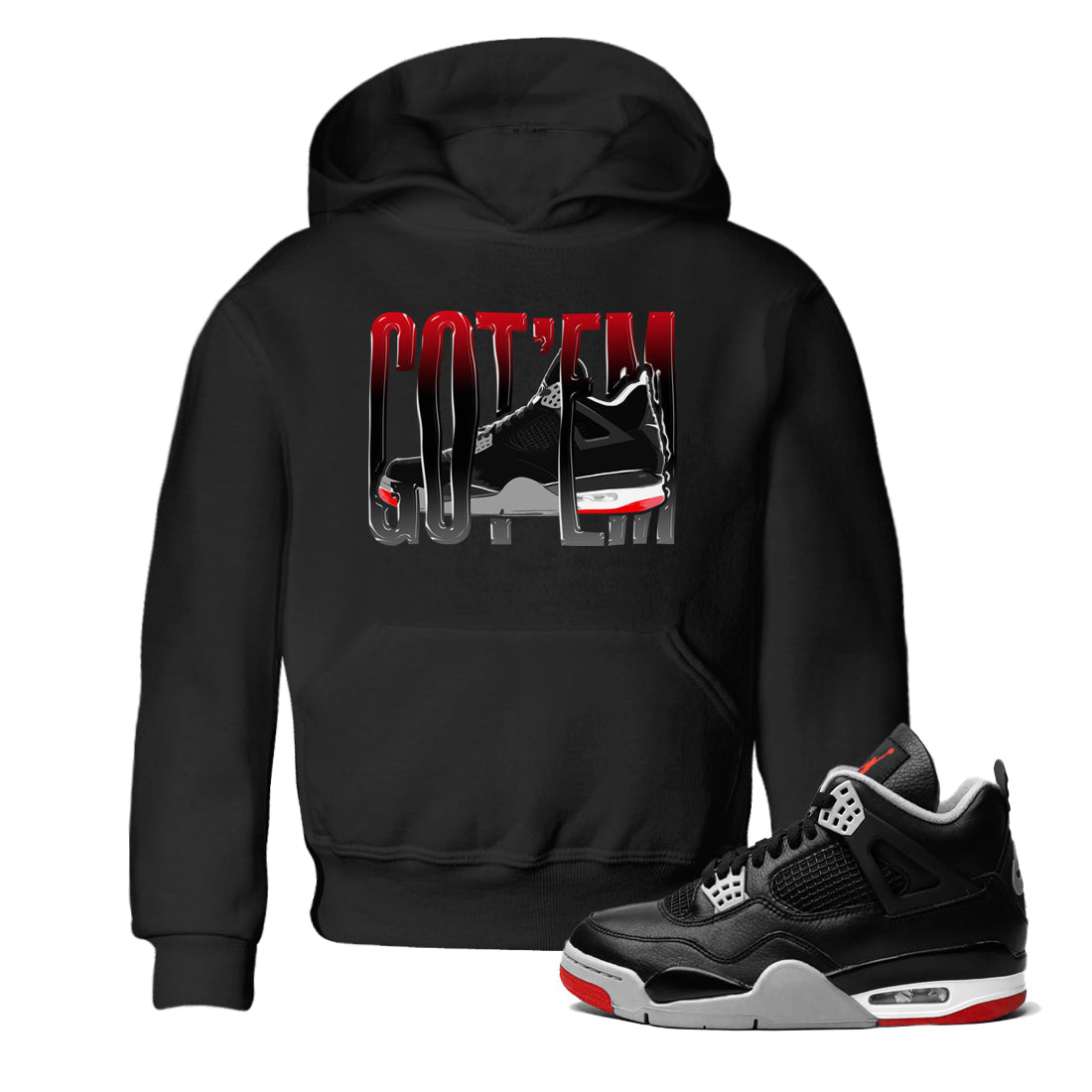 Wiggling Gotem snkmatch Tee Kids - Air Jordan 4 Bred Reimagined