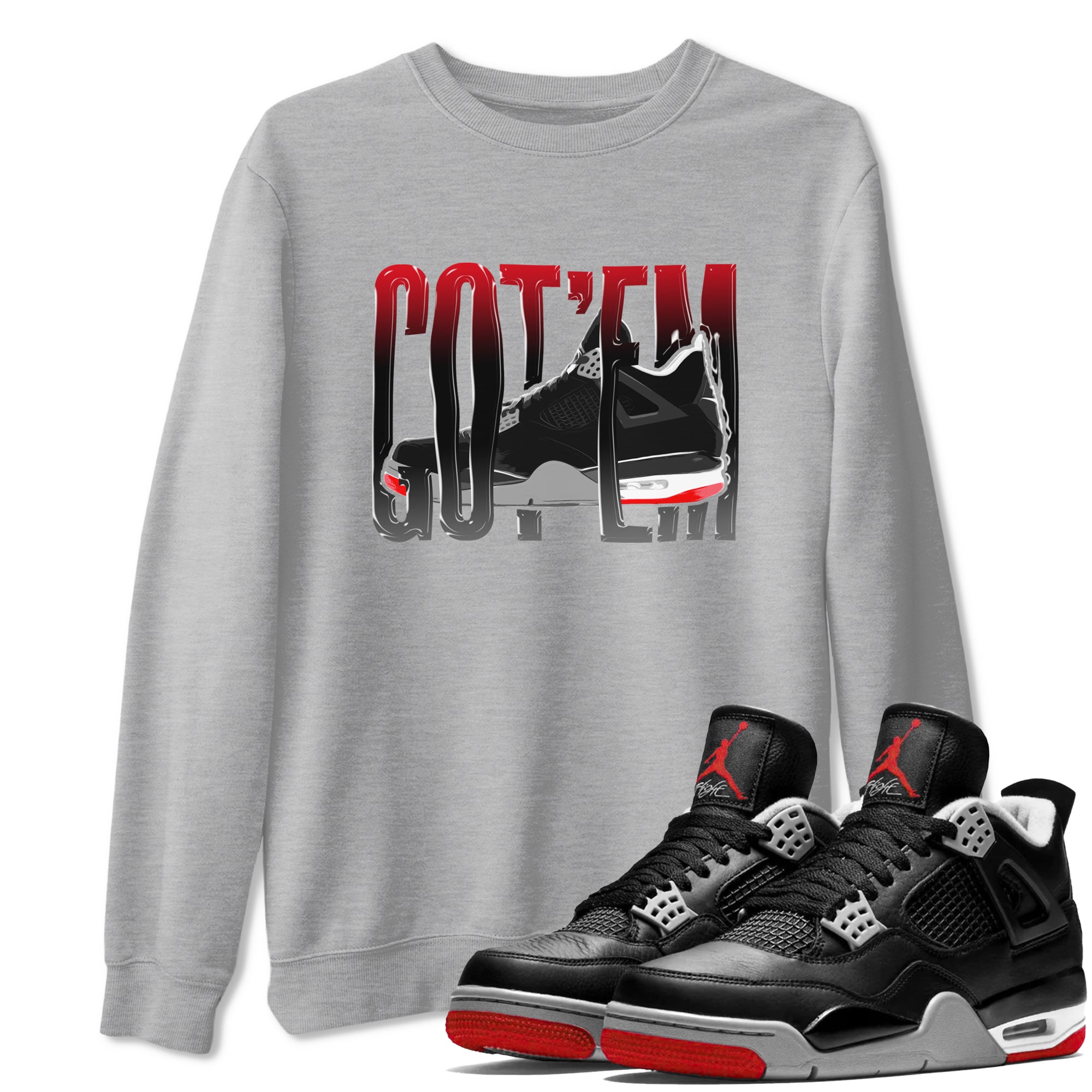 Wiggling Gotem snkmatch Tee - Air Jordan 4 Bred Reimagined