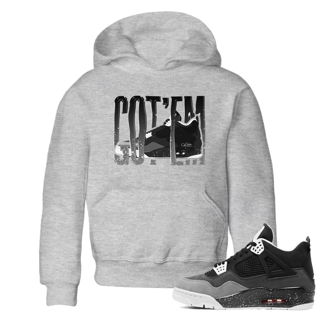 Wiggling Gotem snkmatch Tees Kids - Air Jordan 4 Fear