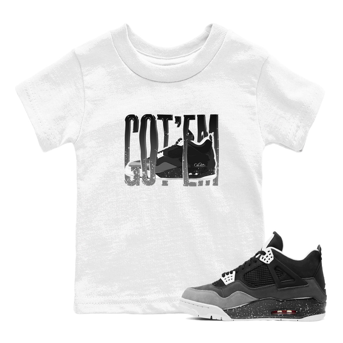 Wiggling Gotem snkmatch Tees Kids - Air Jordan 4 Fear