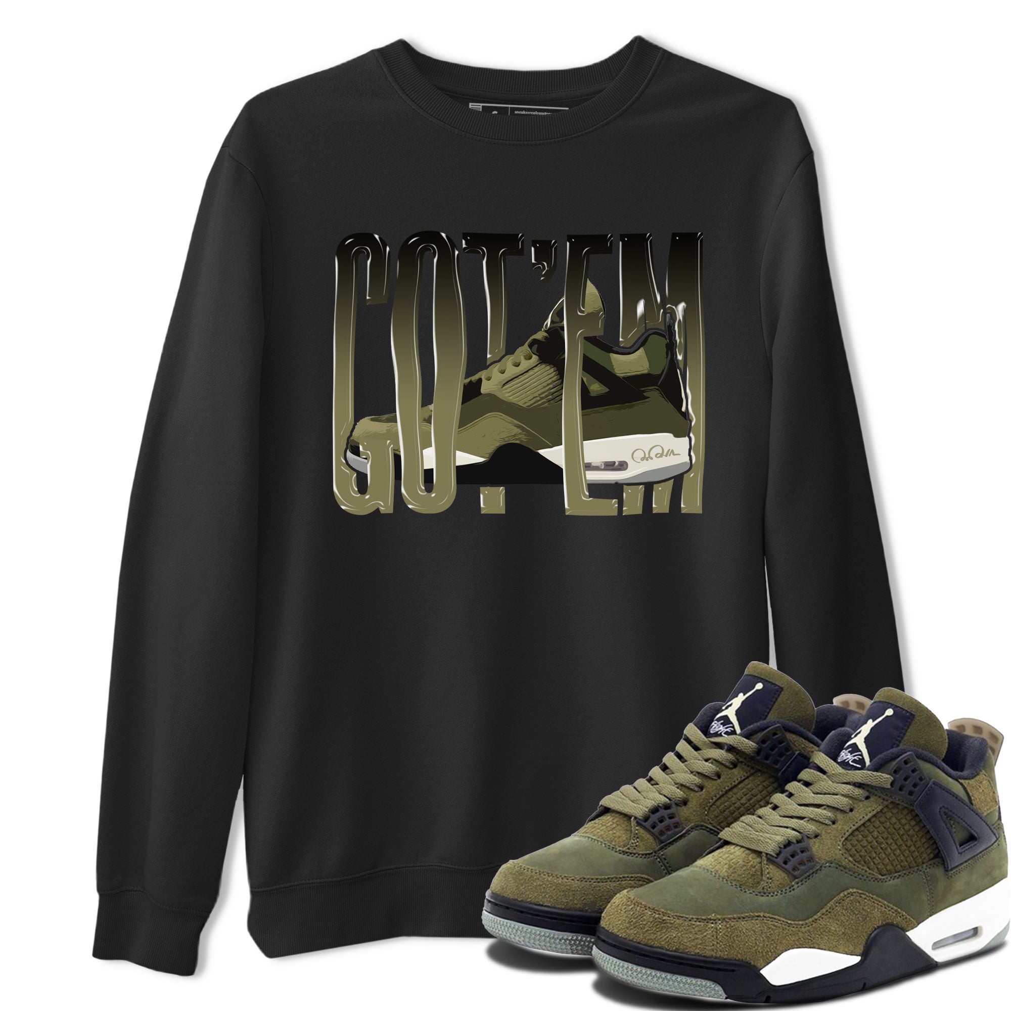 Wiggling Gotem snkmatch Tee - Air Jordan 4 Medium Olive