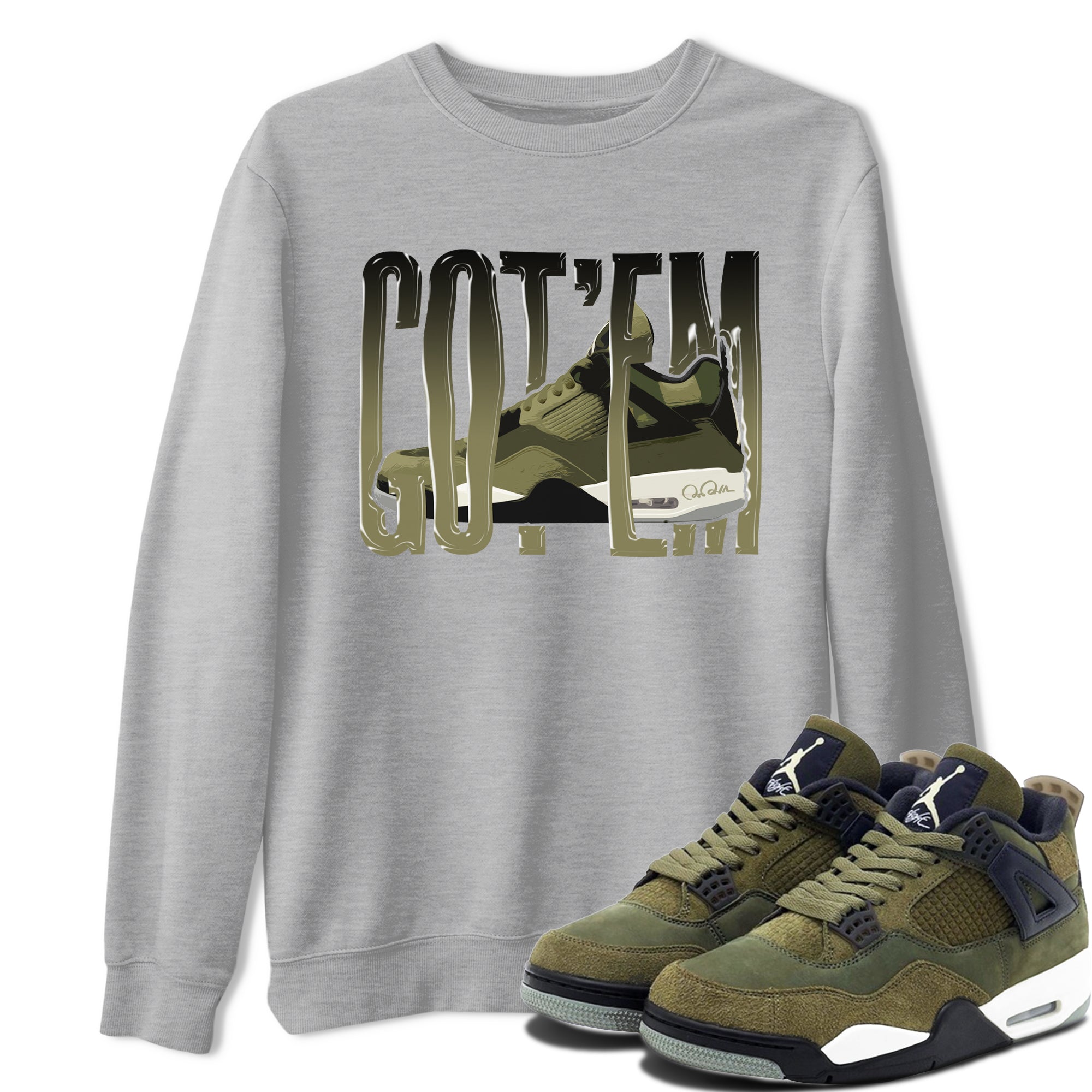 Wiggling Gotem snkmatch Tee - Air Jordan 4 Medium Olive