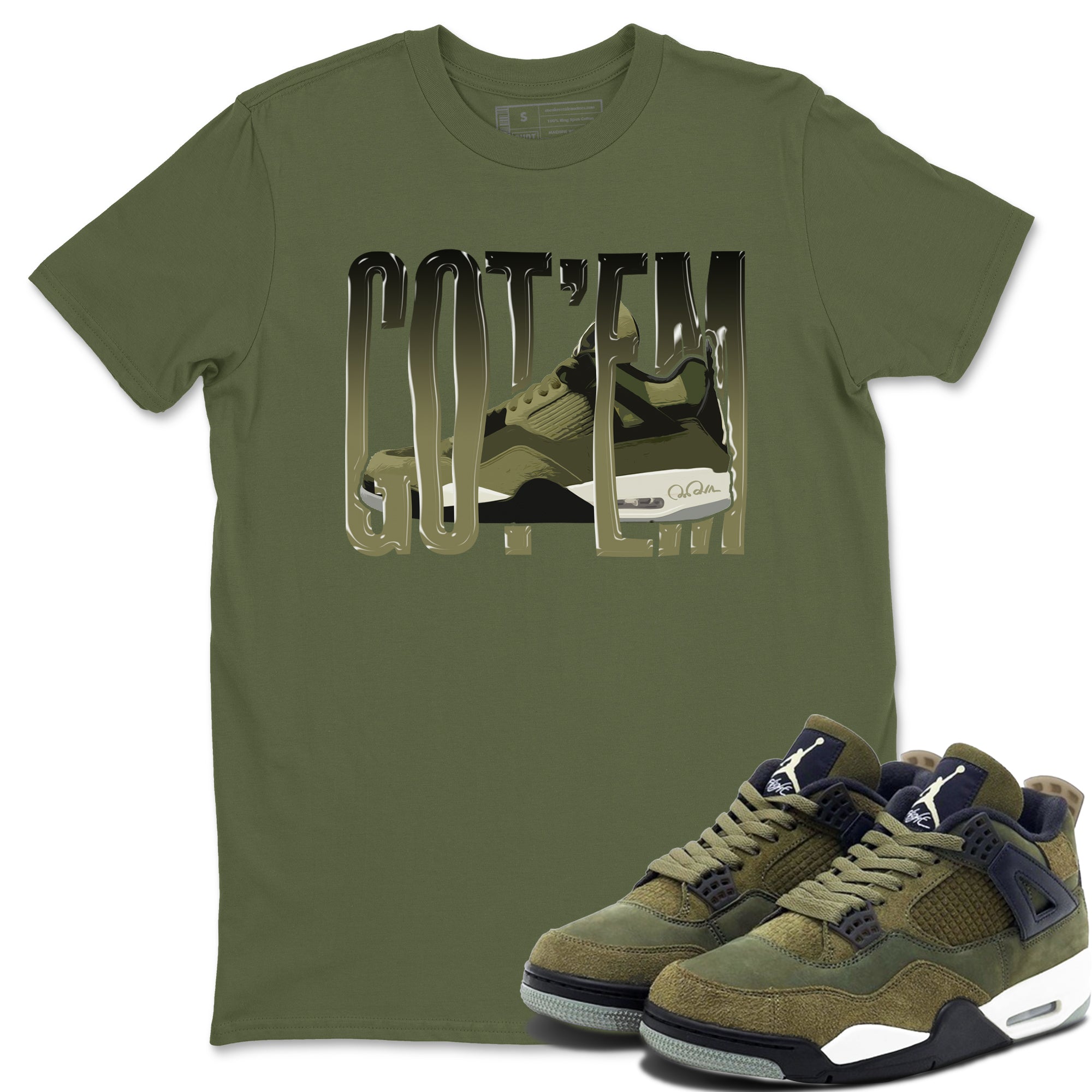 Wiggling Gotem snkmatch Tee - Air Jordan 4 Medium Olive