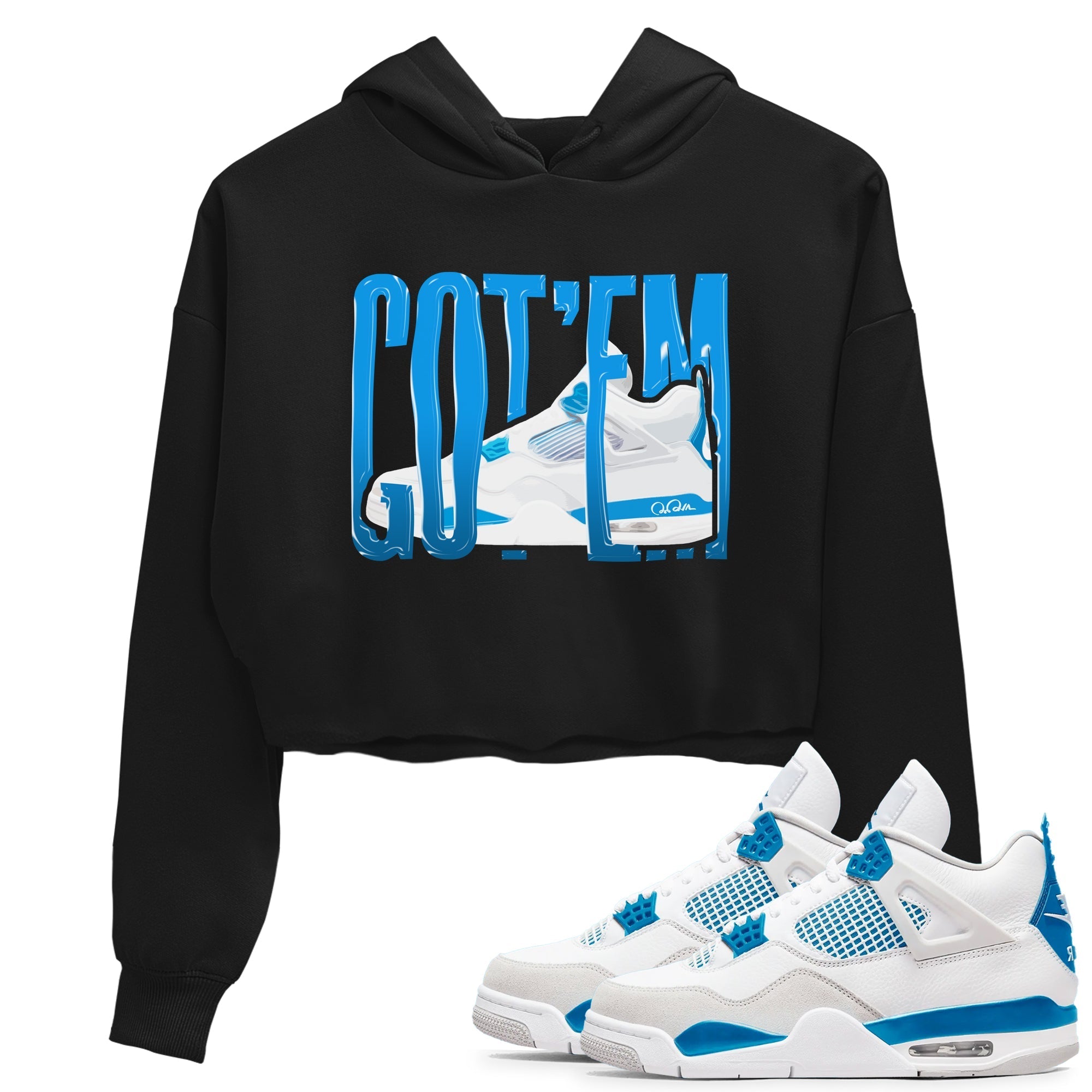 Wiggling Gotem snkmatch Women's Top - Air Jordan 4 Military Blue