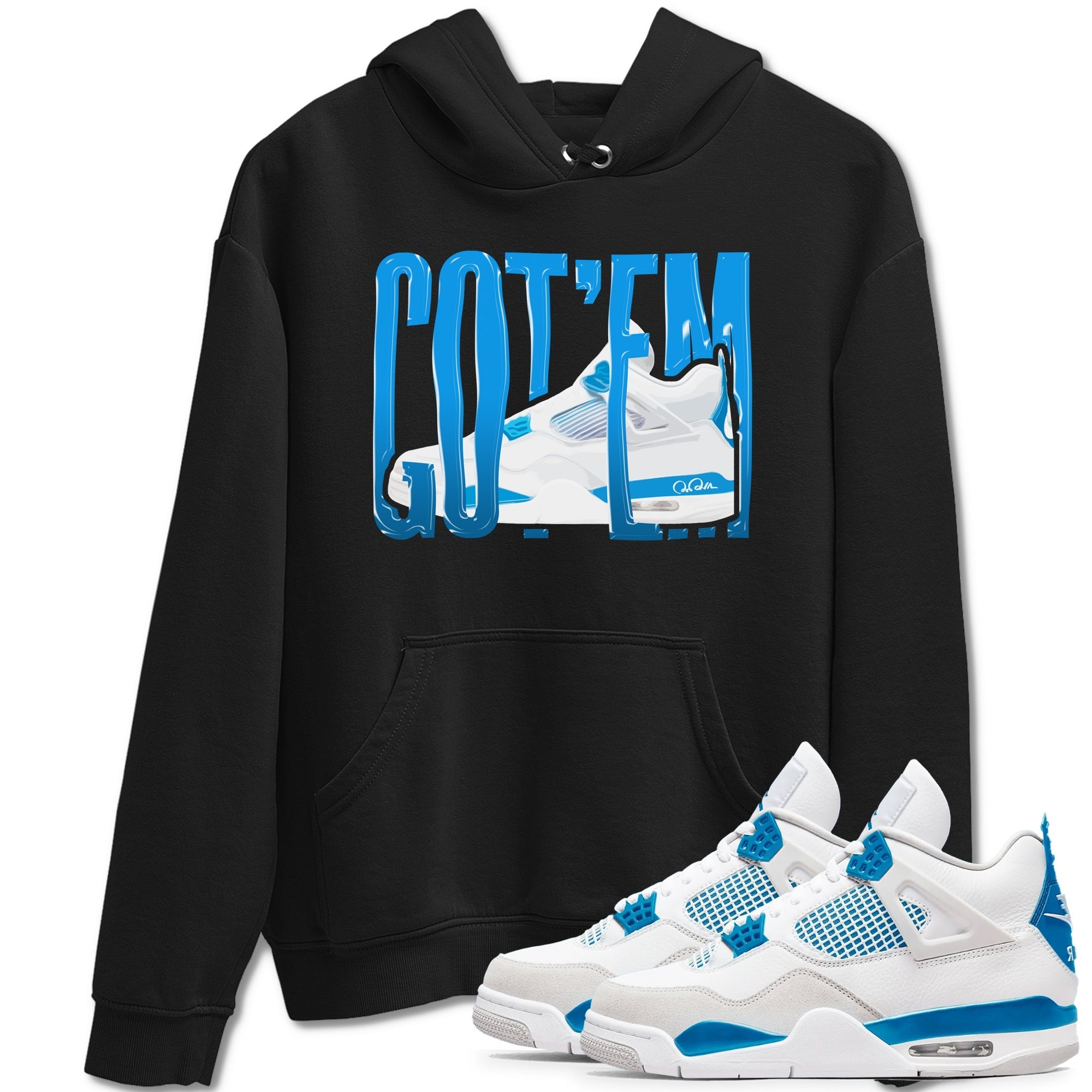 Wiggling Gotem snkmatch Tees - Air Jordan 4 Military Blue