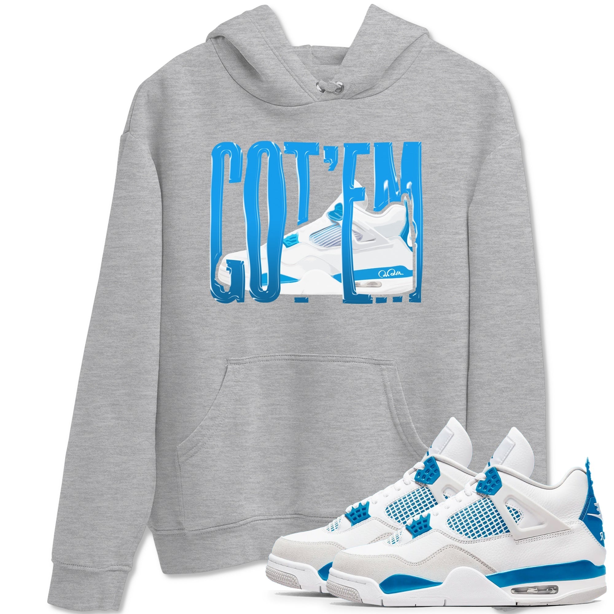 Wiggling Gotem snkmatch Tees - Air Jordan 4 Military Blue