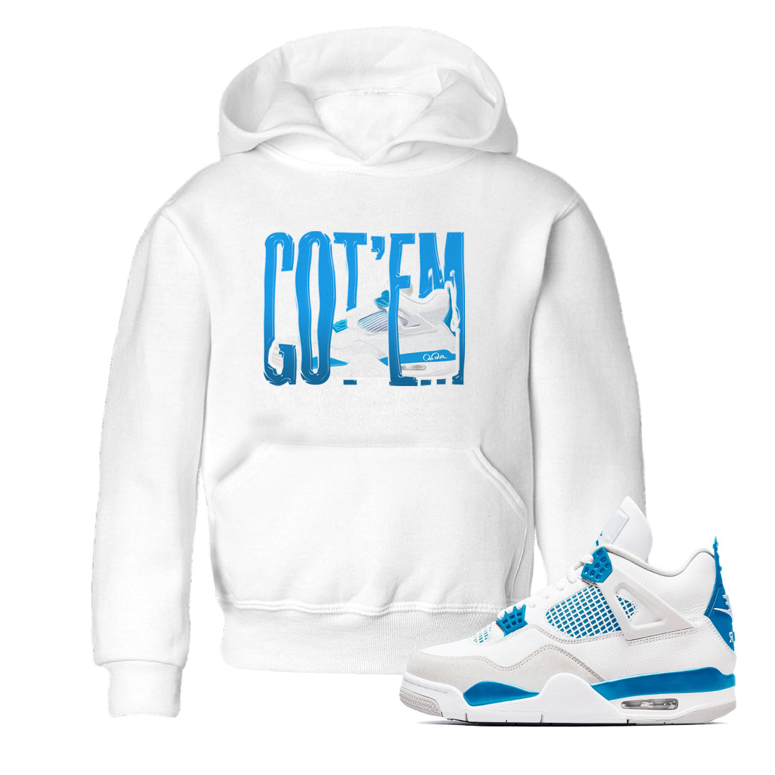 Wiggling Gotem snkmatch Tees Kids - Air Jordan 4 Military Blue