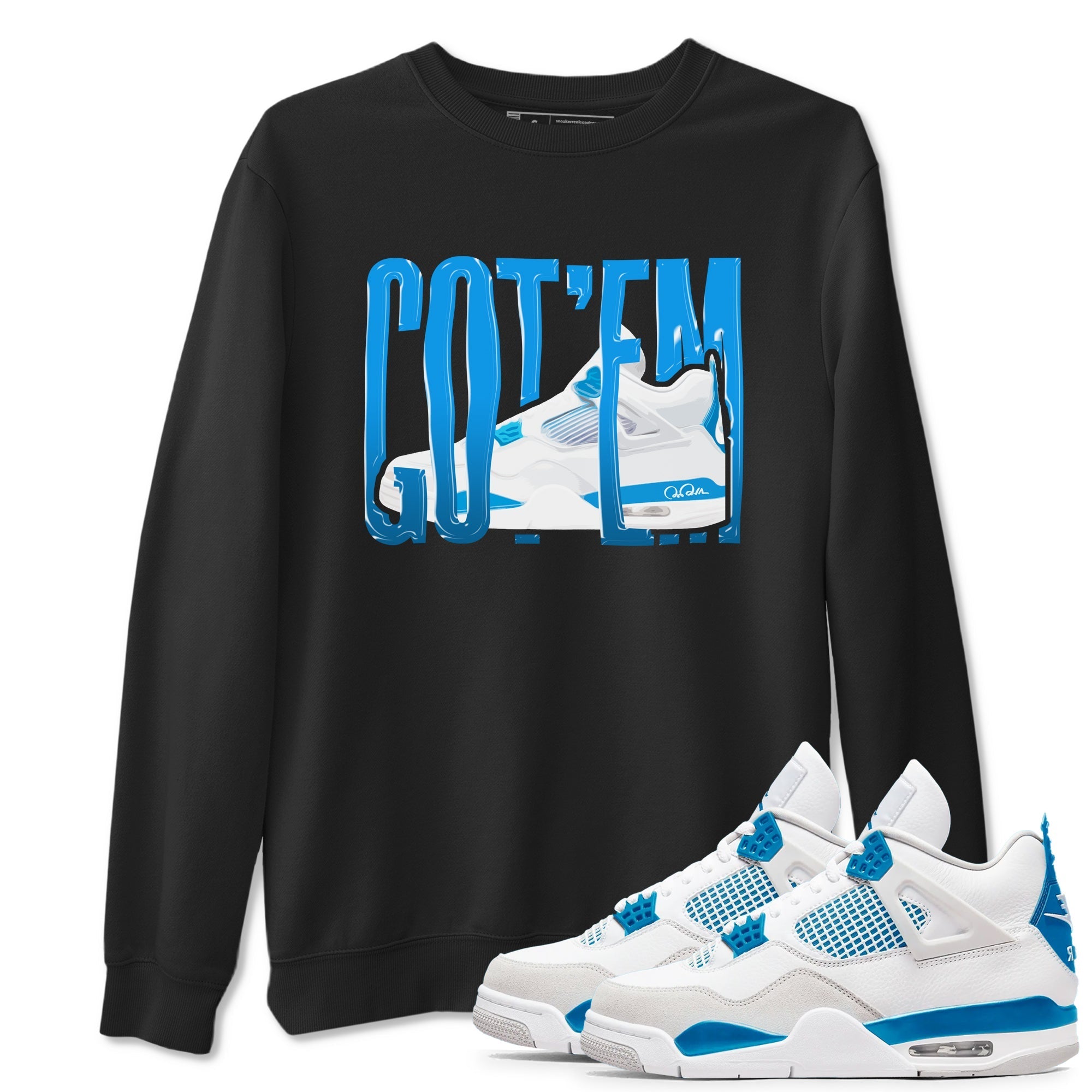 Wiggling Gotem snkmatch Tees - Air Jordan 4 Military Blue