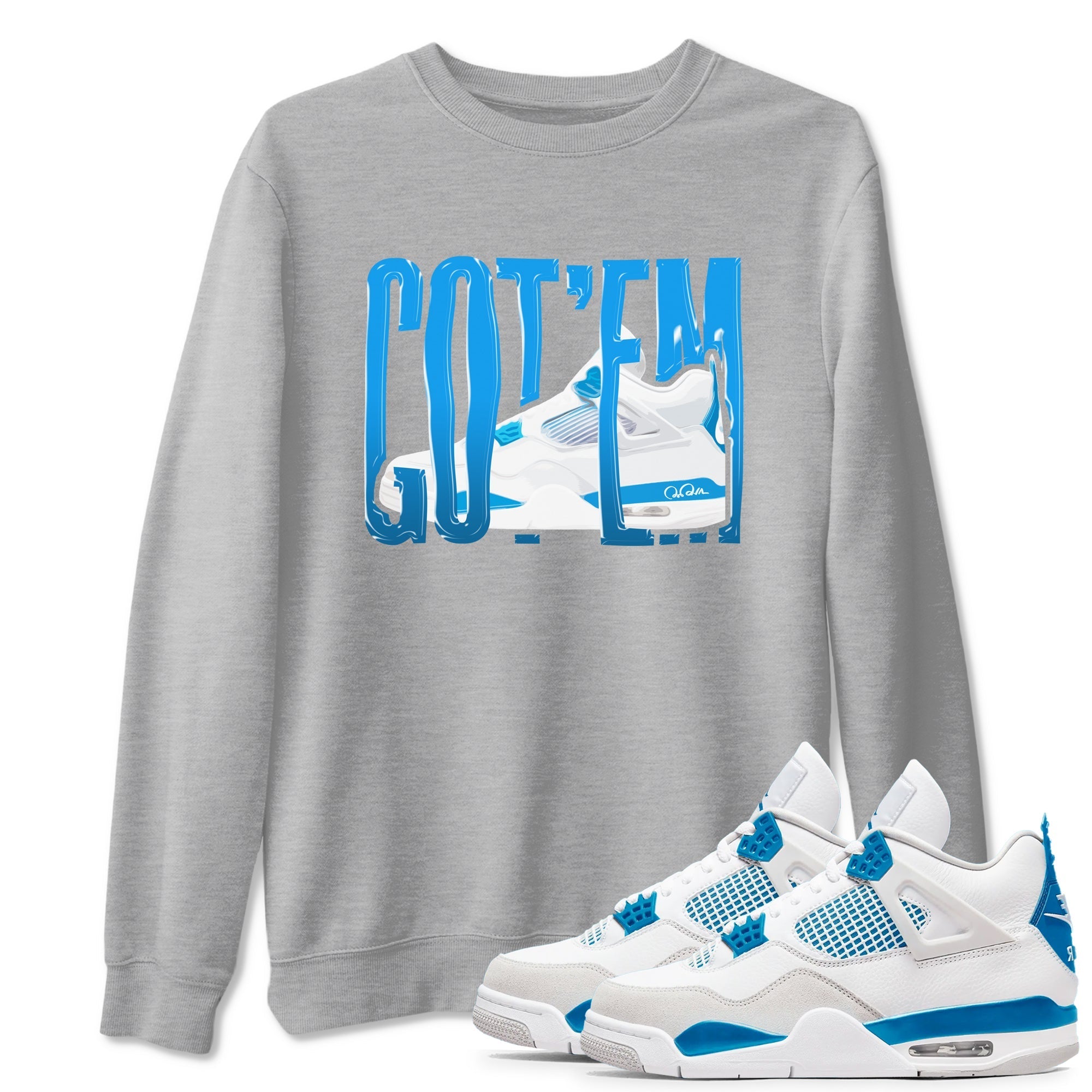 Wiggling Gotem snkmatch Tees - Air Jordan 4 Military Blue