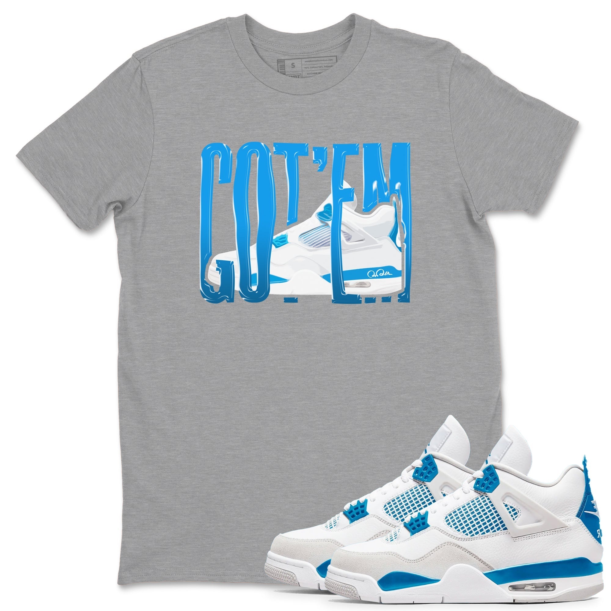 Wiggling Gotem snkmatch Tees - Air Jordan 4 Military Blue