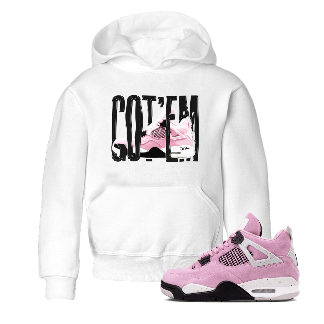 Wiggling Gotem snkmatch Tees Kids - Air Jordan 4 Orchid