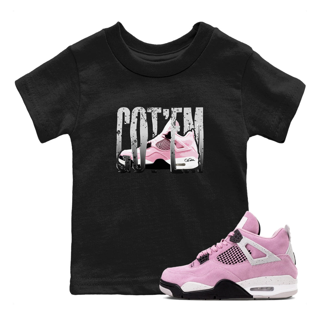 Wiggling Gotem snkmatch Tees Kids - Air Jordan 4 Orchid