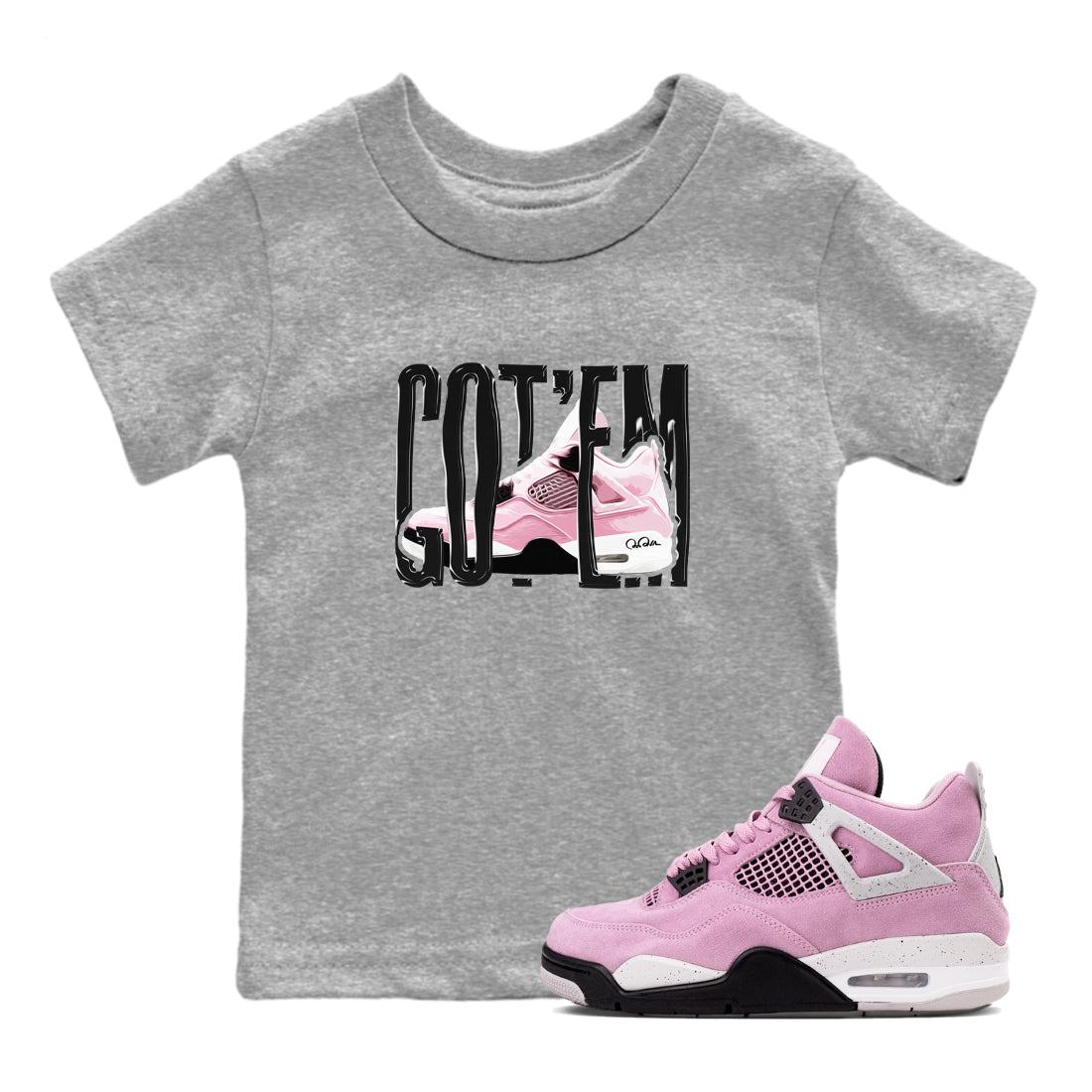 Wiggling Gotem snkmatch Tees Kids - Air Jordan 4 Orchid