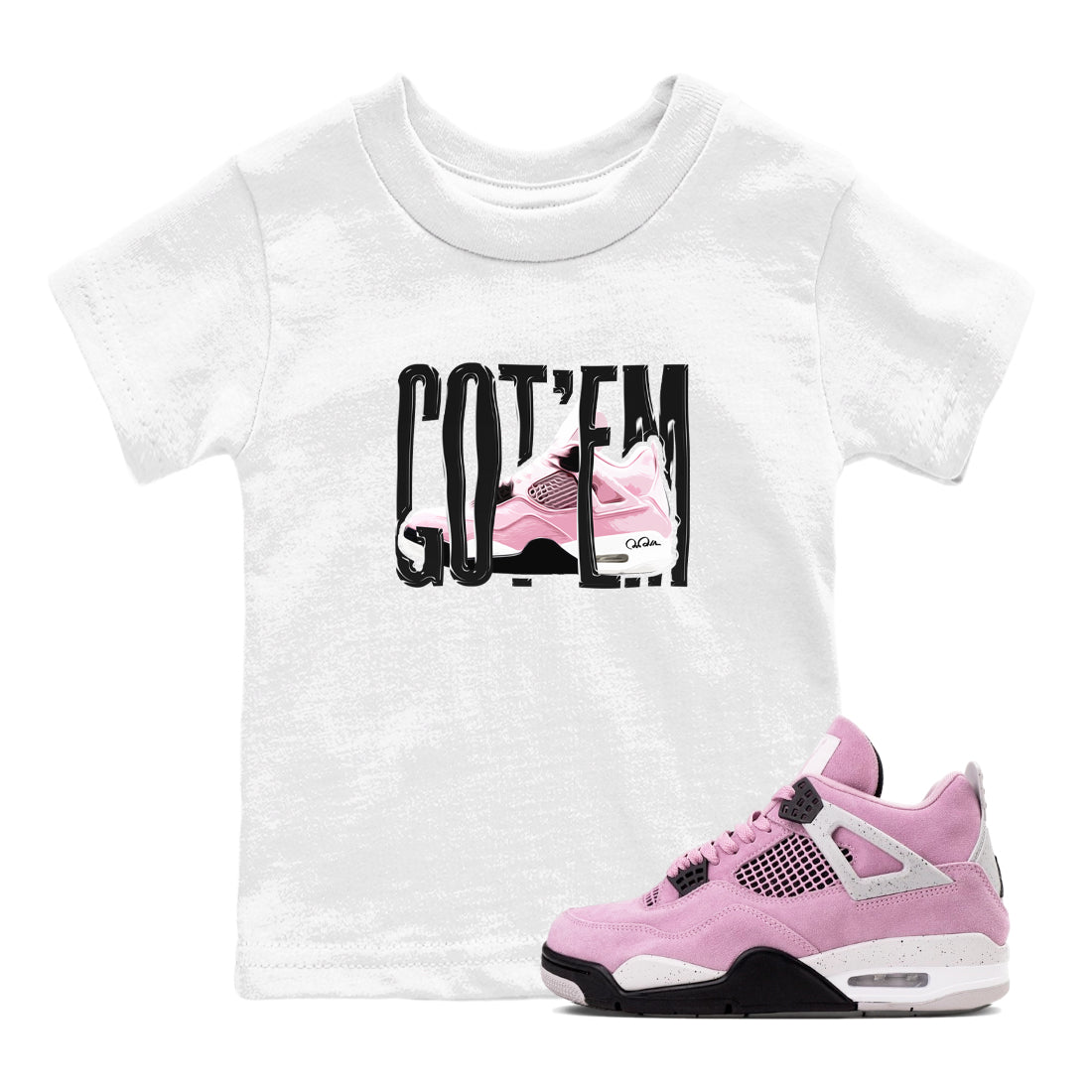 Wiggling Gotem snkmatch Tees Kids - Air Jordan 4 Orchid
