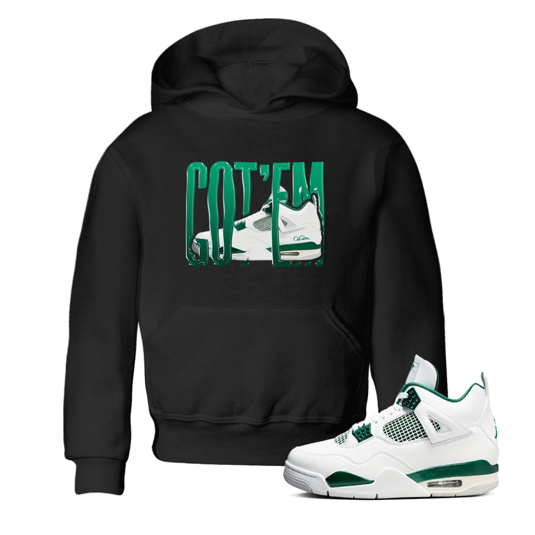 Wiggling Gotem snkmatch Tees Kids - Air Jordan 4 Oxidized Green