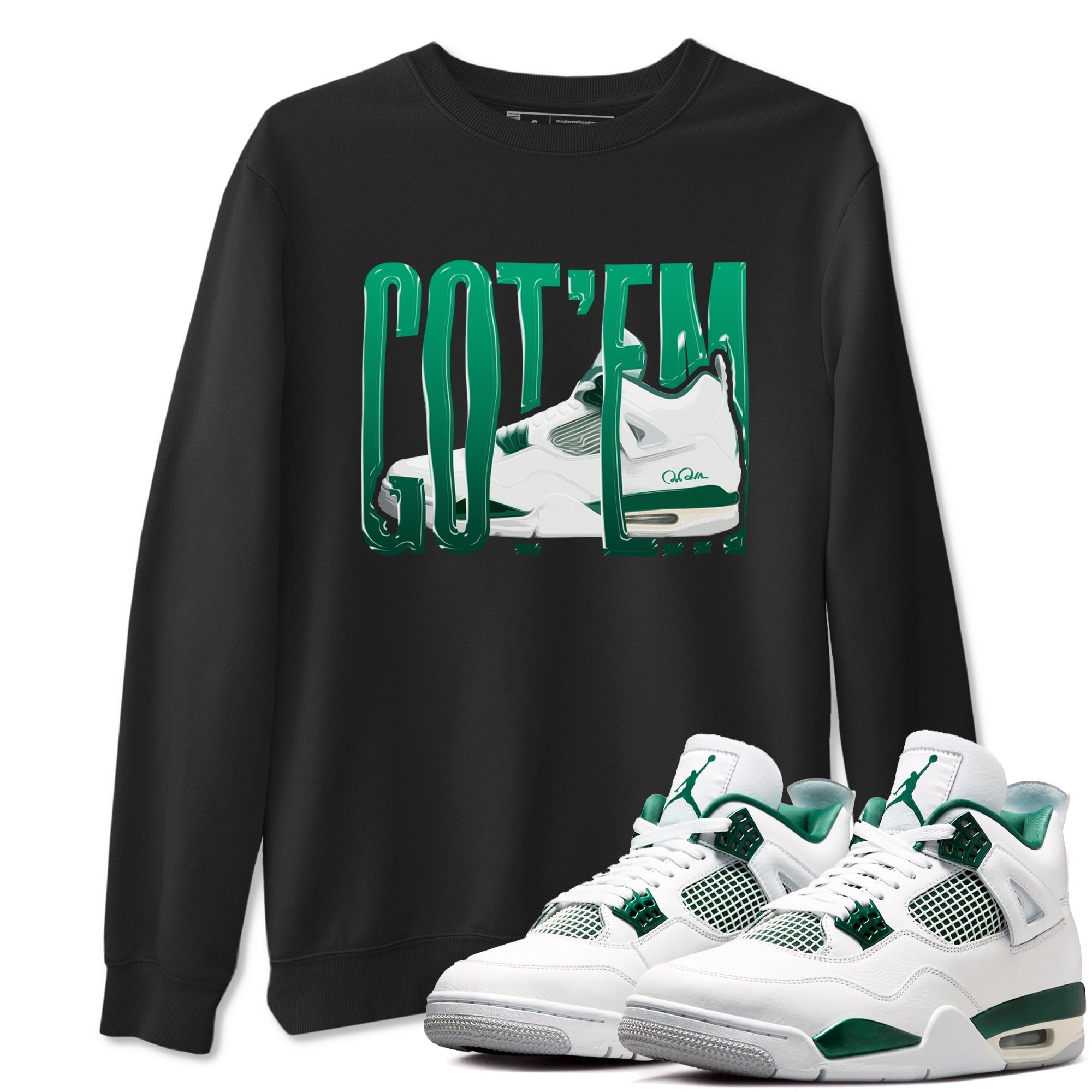 Wiggling Gotem snkmatch Tees - Air Jordan 4 Oxidized Green