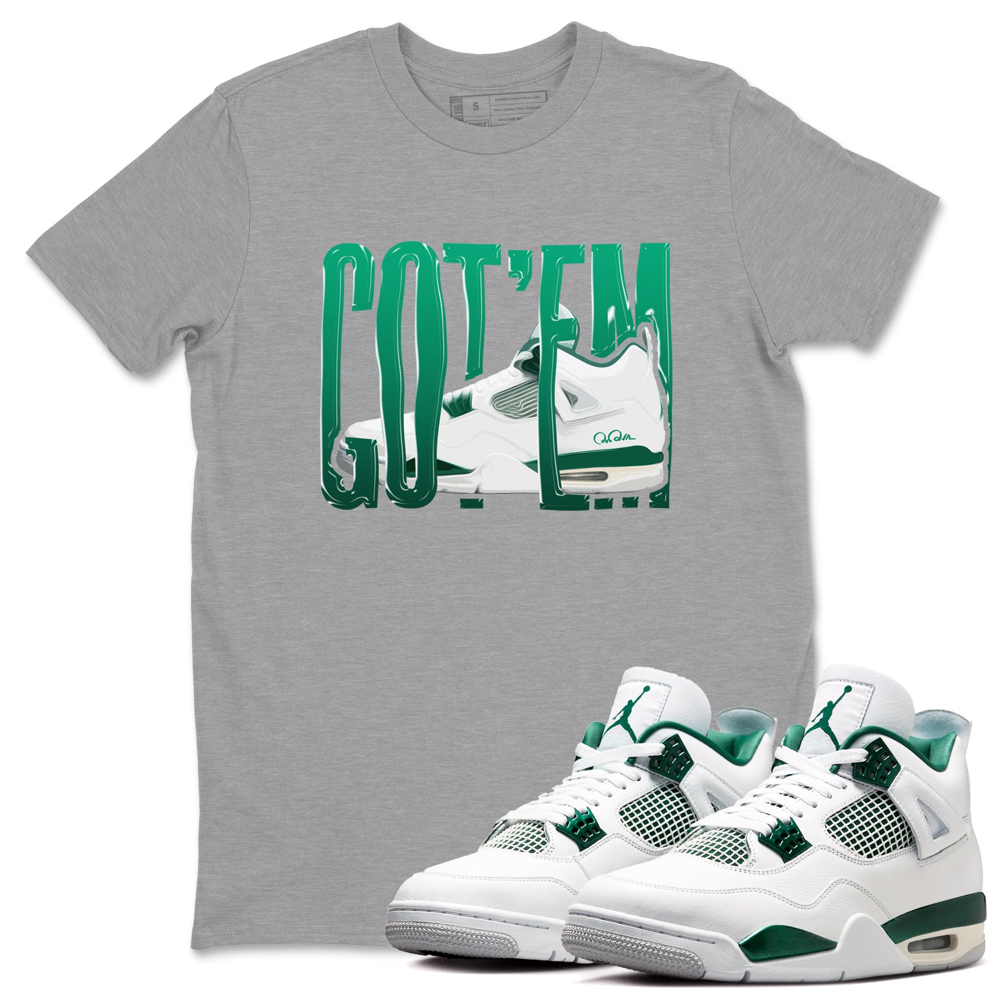 Wiggling Gotem snkmatch Tees - Air Jordan 4 Oxidized Green
