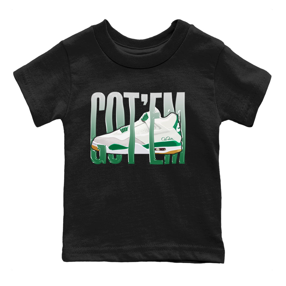 Wiggling Gotem Kids Tops - Air Jordan 4 Pine Green SB