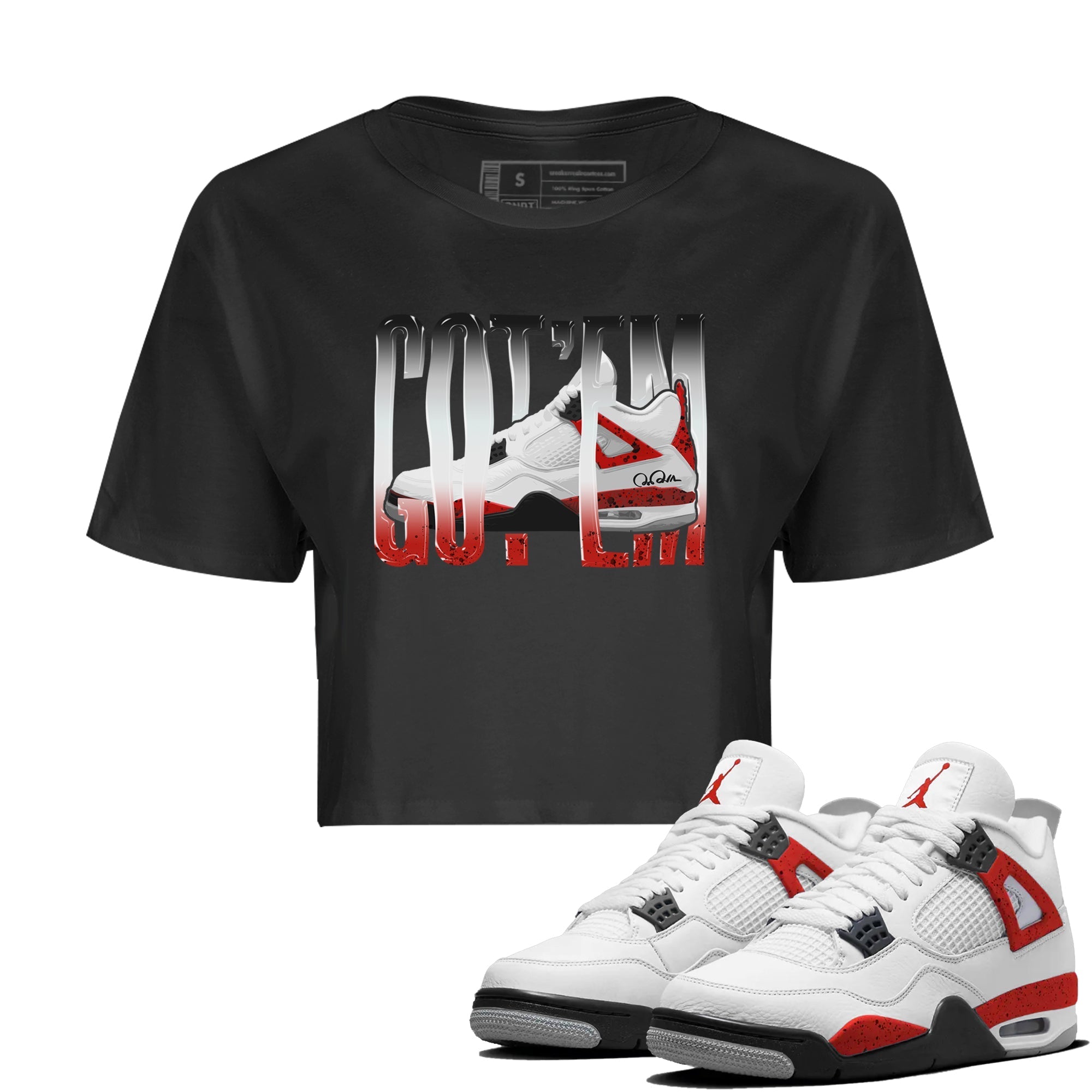 Wiggling Gotem Women's Tops - Air Jordan 4 Red Cement