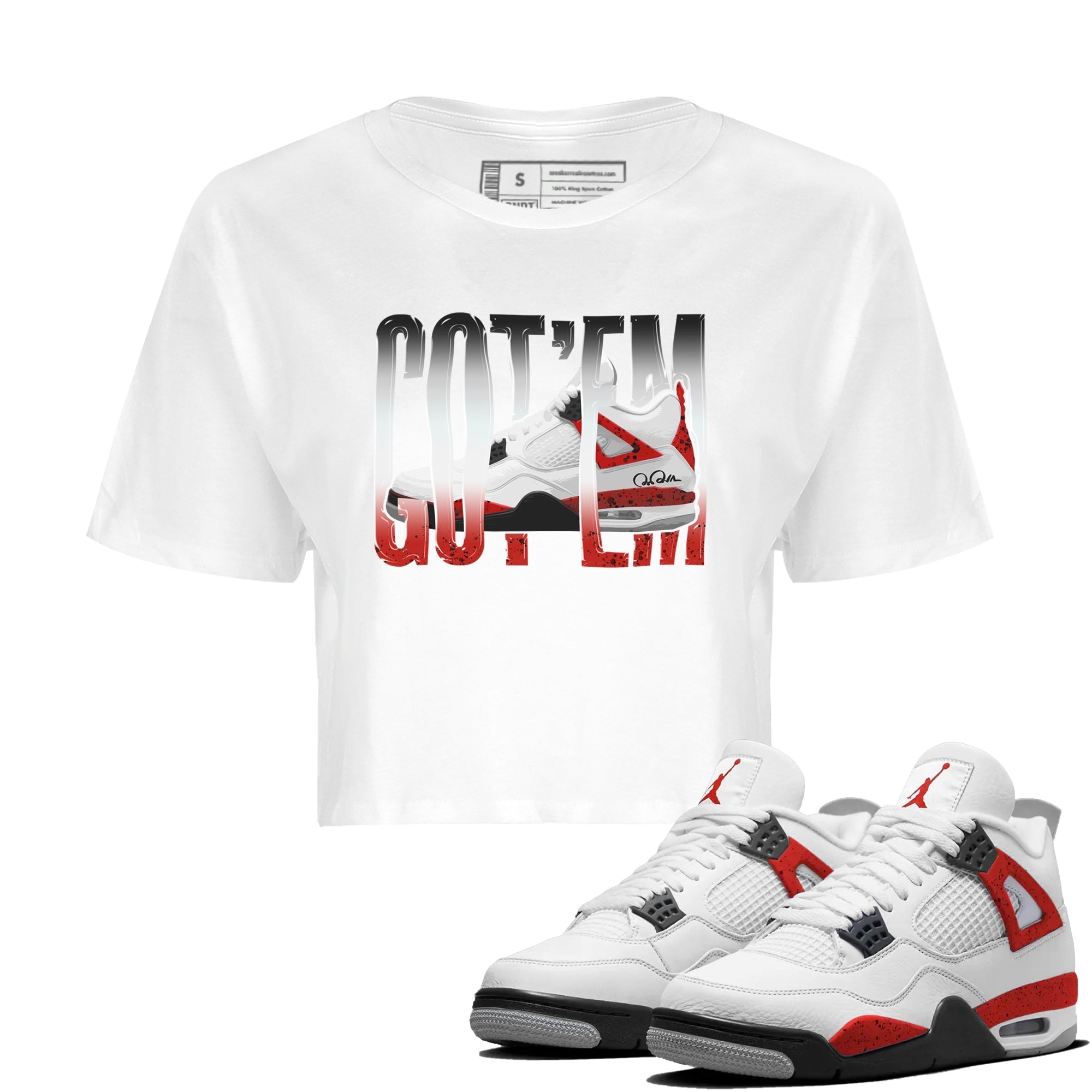 Wiggling Gotem Women's Tops - Air Jordan 4 Red Cement