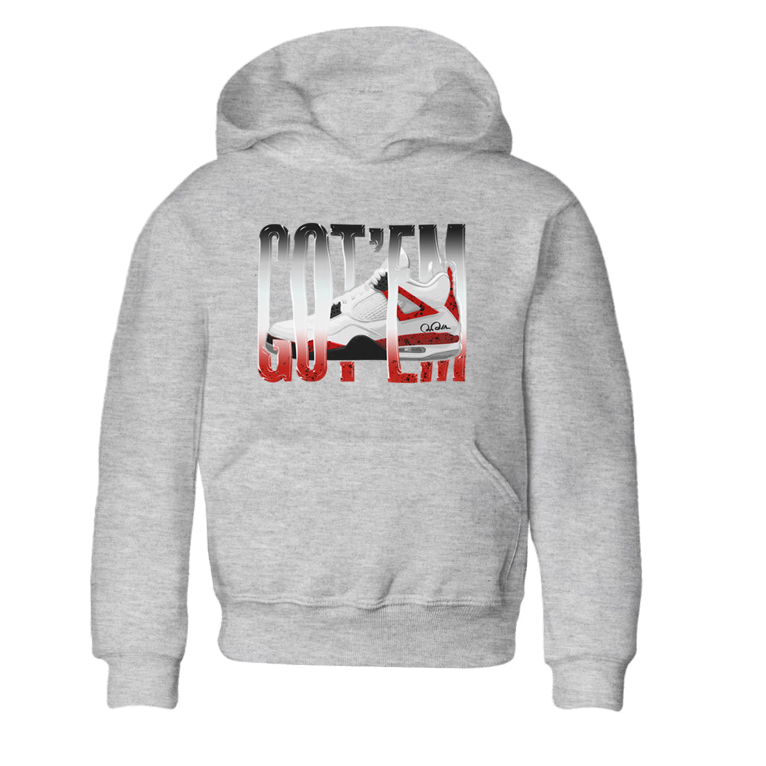 Wiggling Gotem Kids Tops - Air Jordan 4 Red Cement