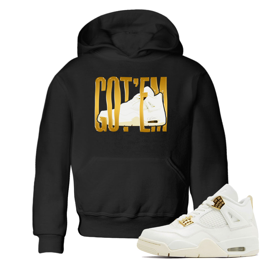 Wiggling Gotem snkmatch Tees Kids - Air Jordan 4 Sail 2024