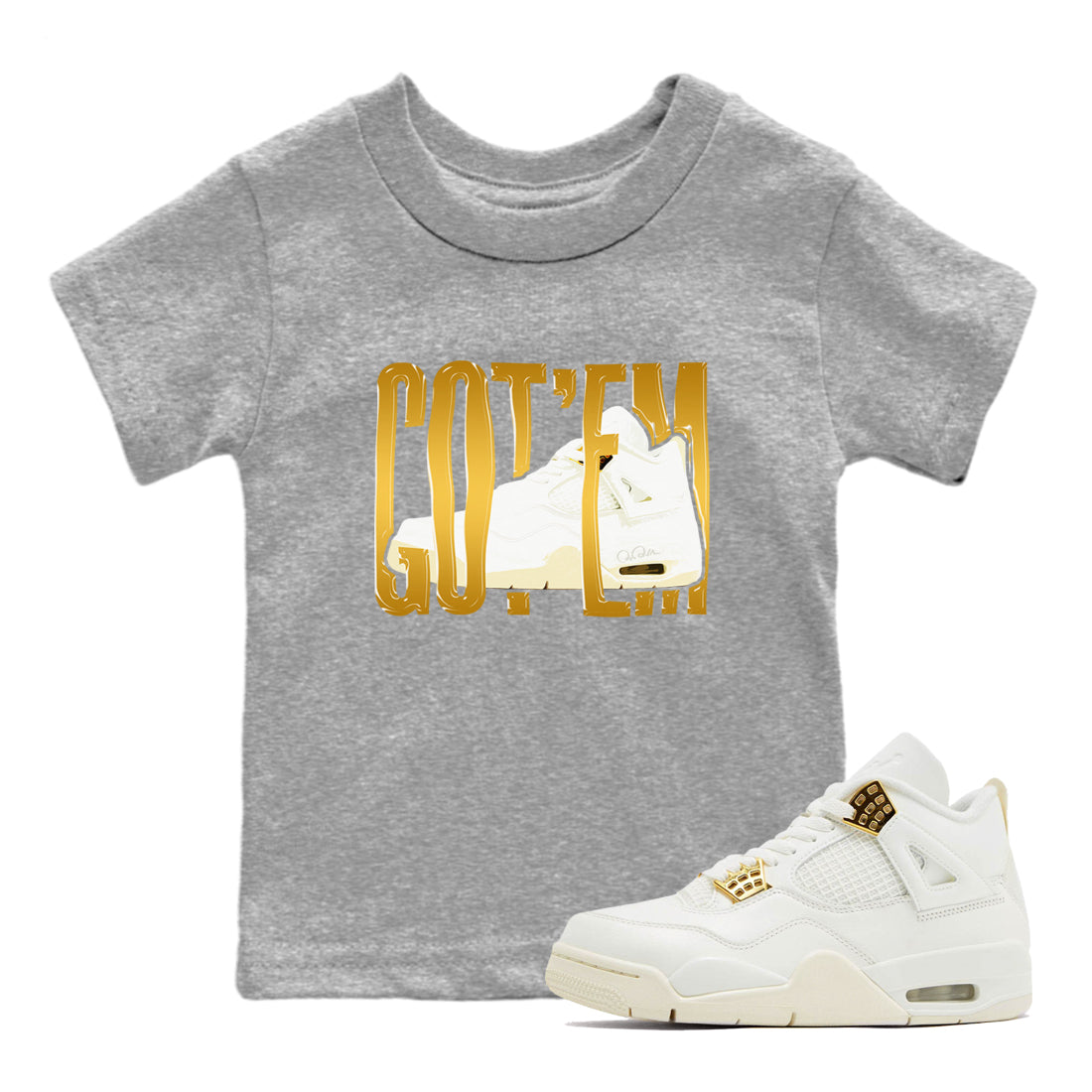 Wiggling Gotem snkmatch Tees Kids - Air Jordan 4 Sail 2024