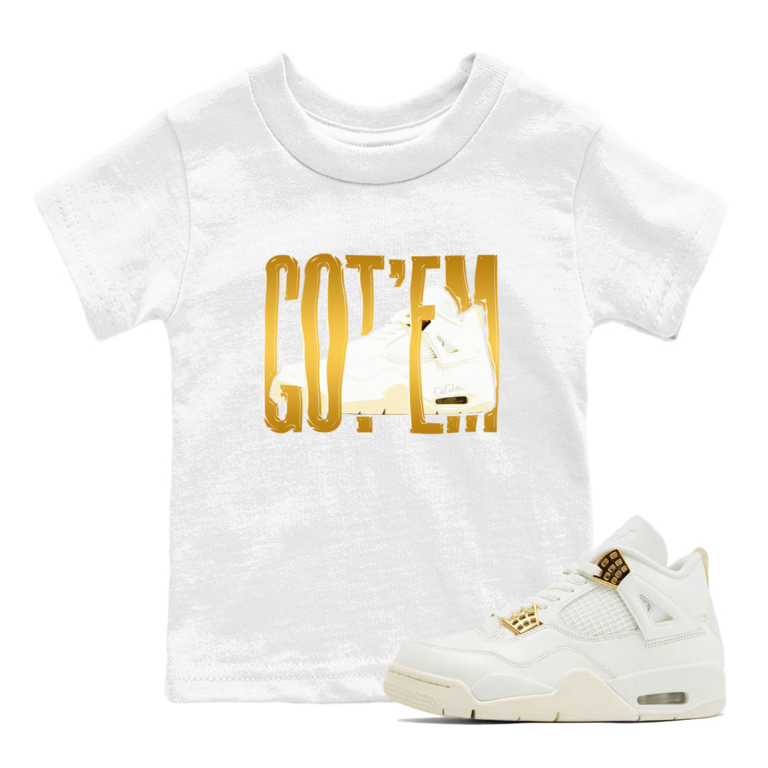 Wiggling Gotem snkmatch Tees Kids - Air Jordan 4 Sail 2024