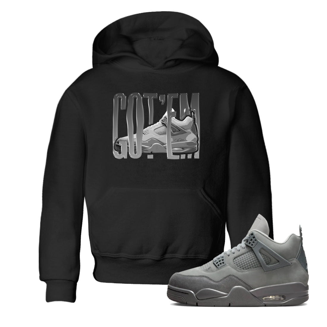 Wiggling Gotem snkmatch Tees Kids - Air Jordan 4 Wet Cement
