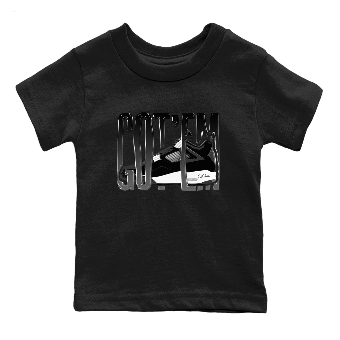 Wiggling Gotem snkmatch Tees Kids - Air Jordan 4 White Thunder