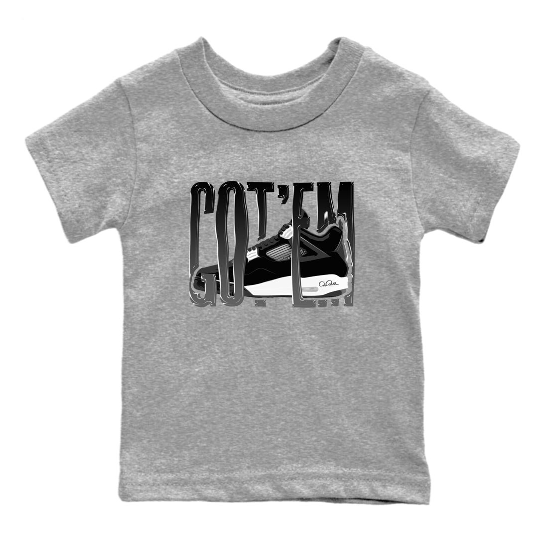 Wiggling Gotem snkmatch Tees Kids - Air Jordan 4 White Thunder